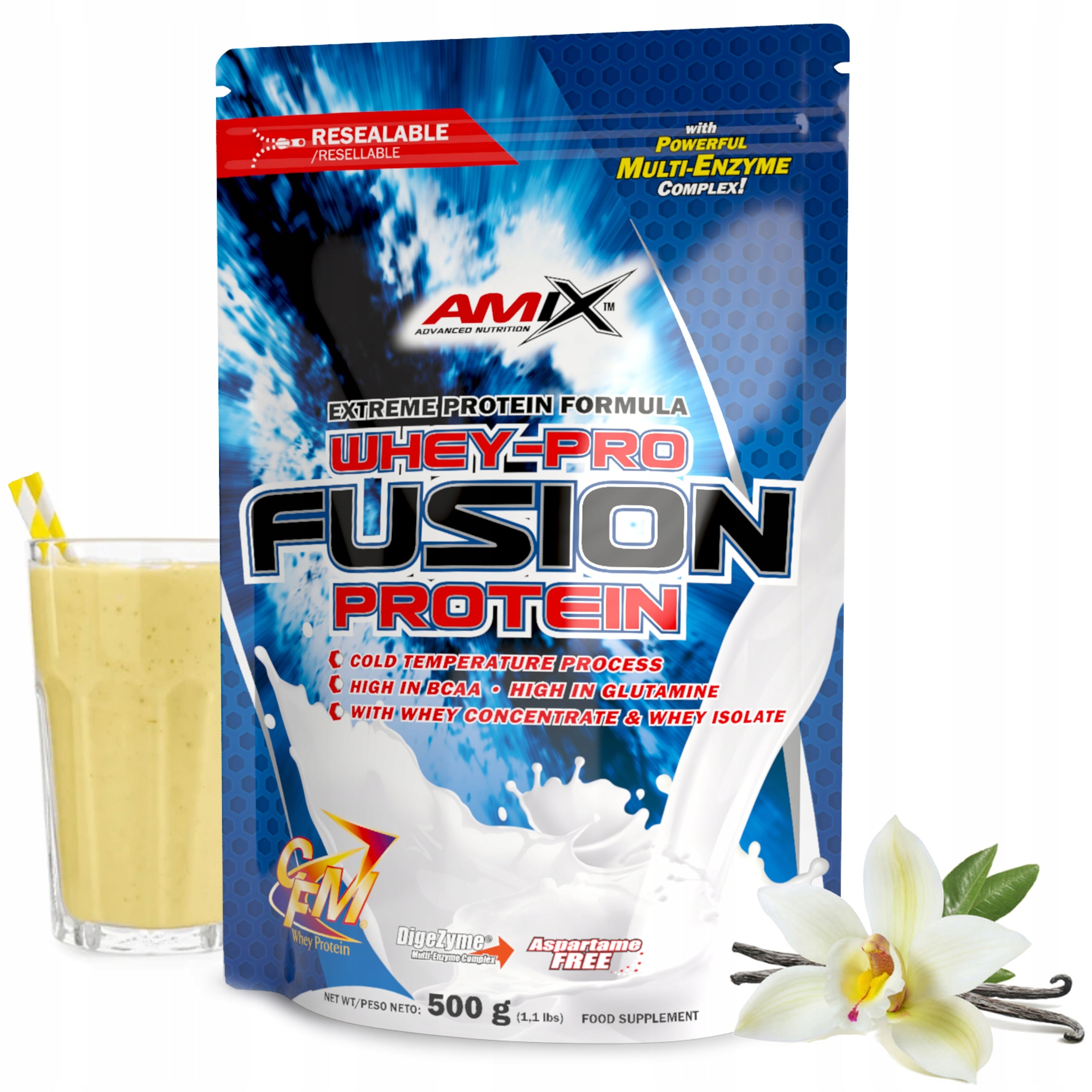 Protein COCKTAIL - Vanilla without sugar 15 servings - Amix Fusion