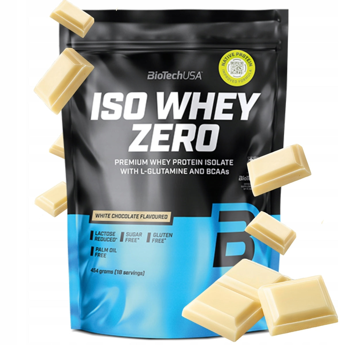 Protein Conditioner BioTechUSA WPI Isolate Powder 454 g Flavour White Chocolate