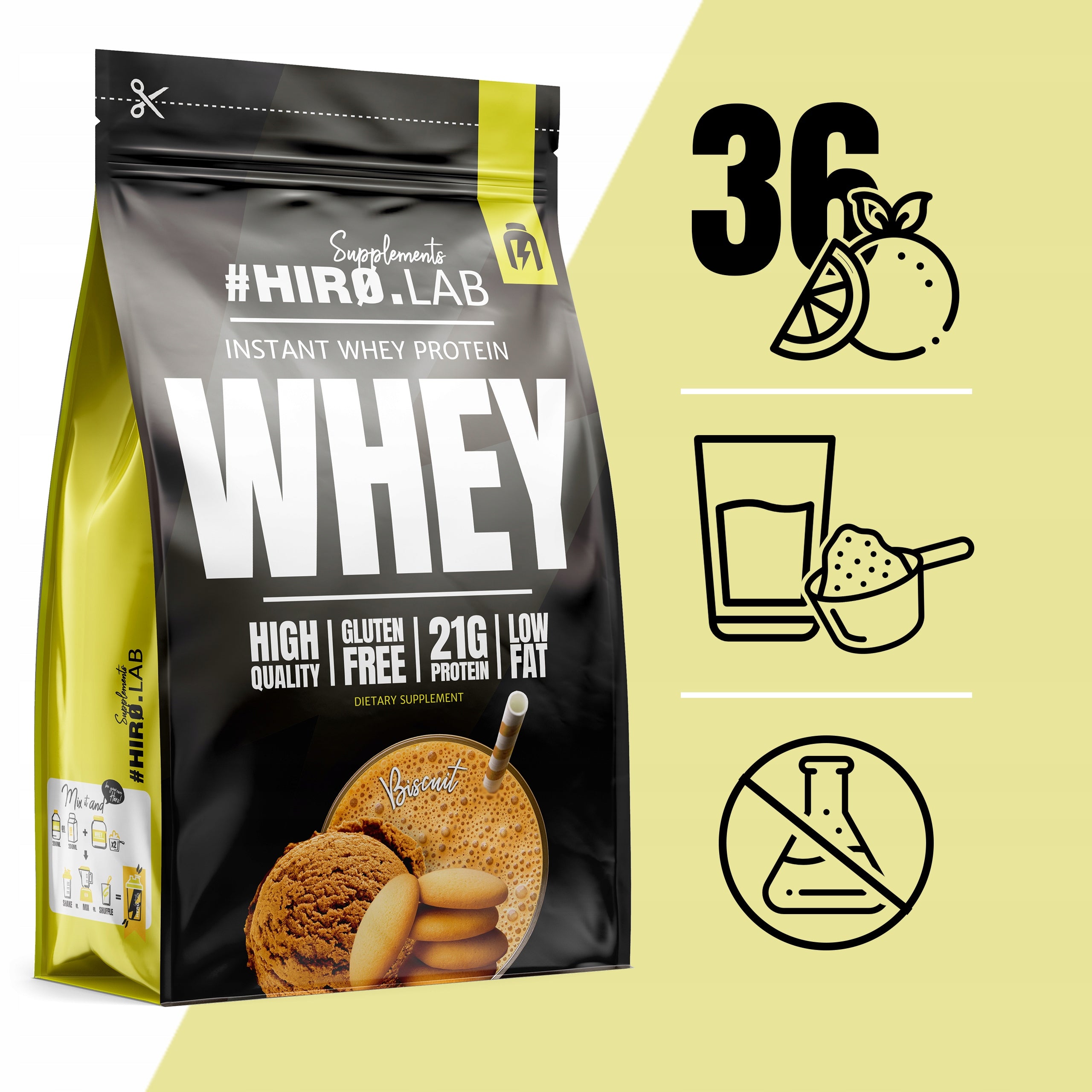 Protein Conditioner HIRO.LAB Protein Concentrate WPC Biscuit Powder 750 g Expiration date at least six months from the date of purchase