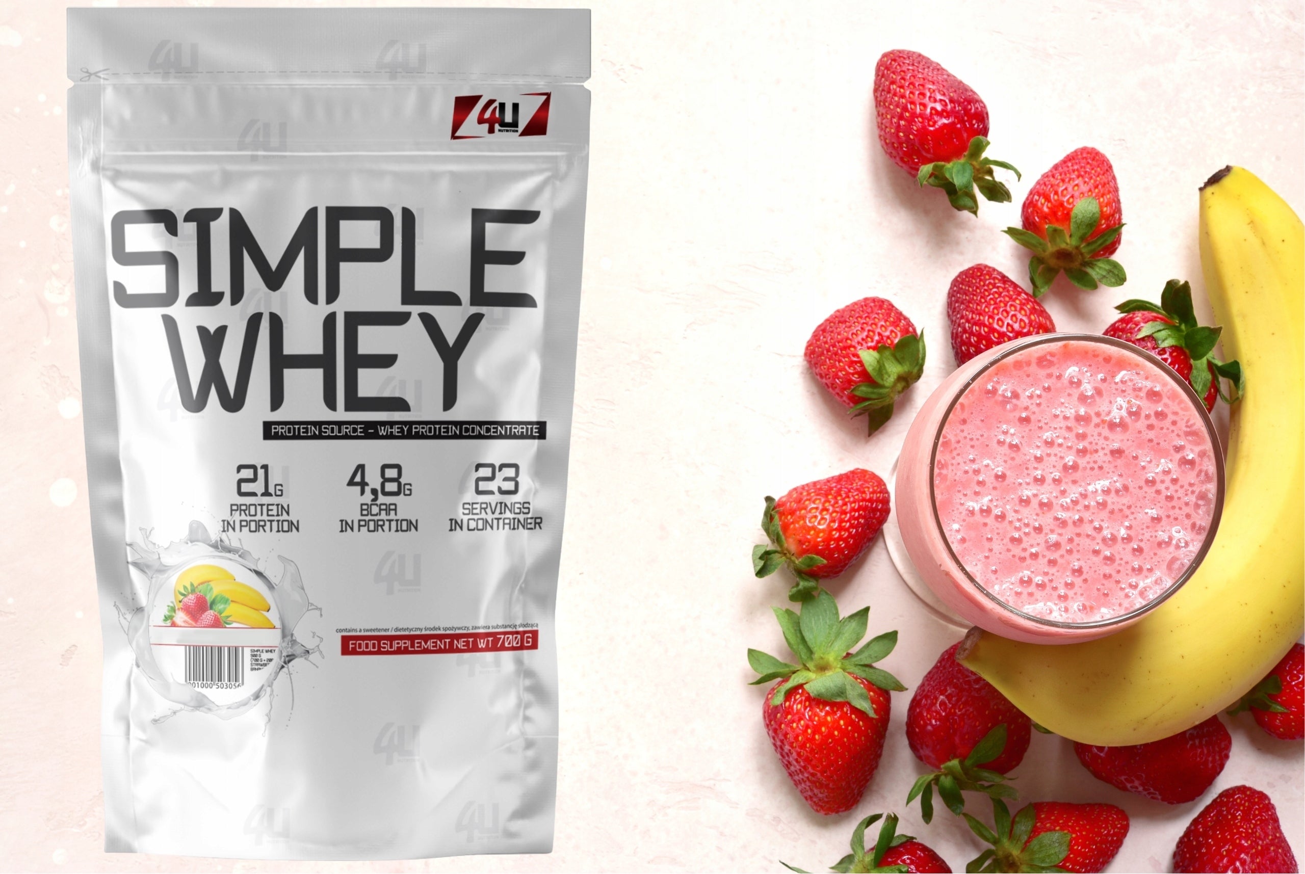 Protein Conditioner Whey Protein Strawberry Banana Meal Replacement Shake Packaging status original