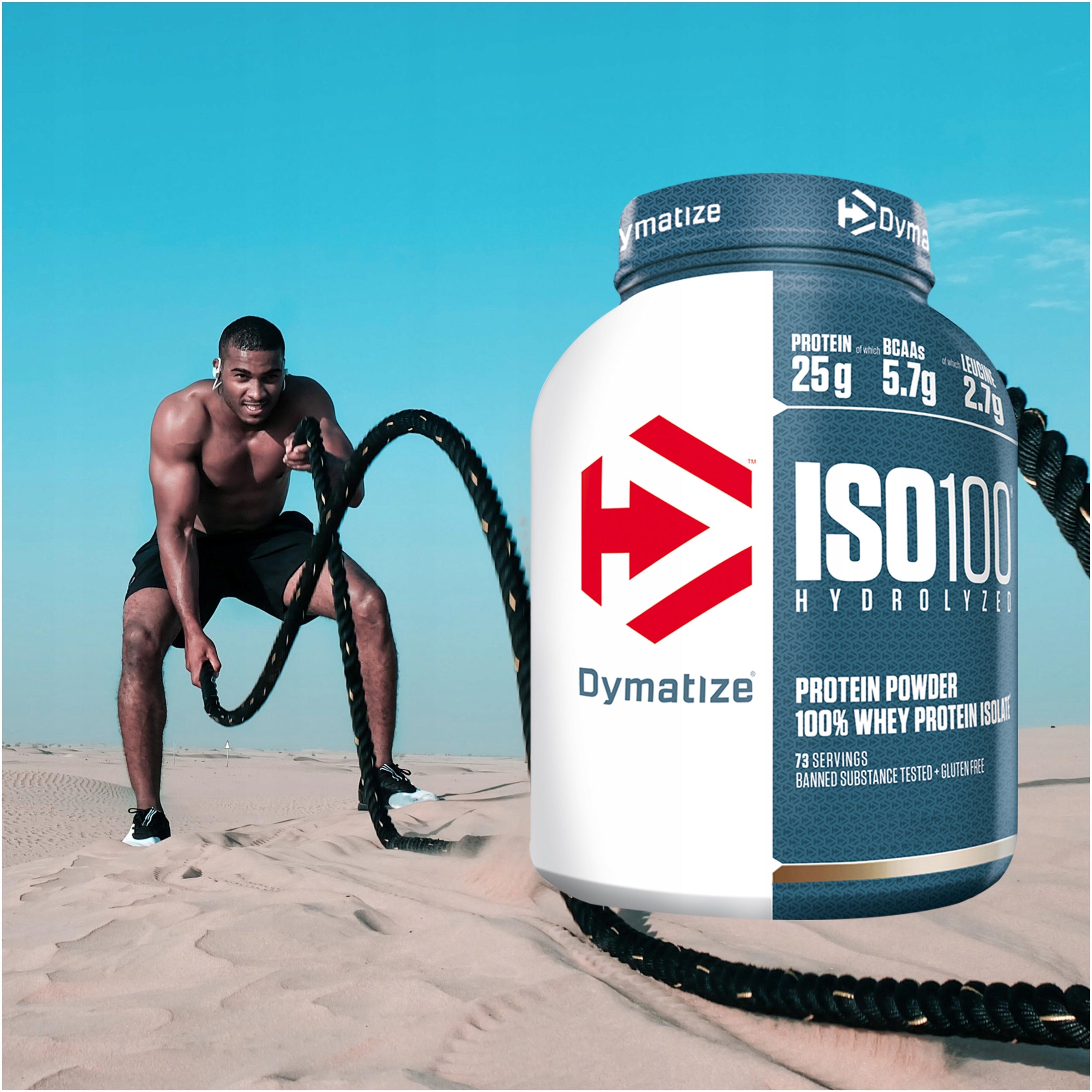 Protein DYMATIZE ISO 100 2264g Chocolate Isolate WPI Hydrolyzate Conditioner Packaging status original