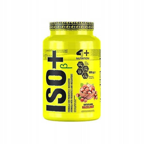 Protein Isolate 4+ NUTRITION ISO+ 900g Hazelnut WPI Probiotics Expiration date at least six months from the date of purchase