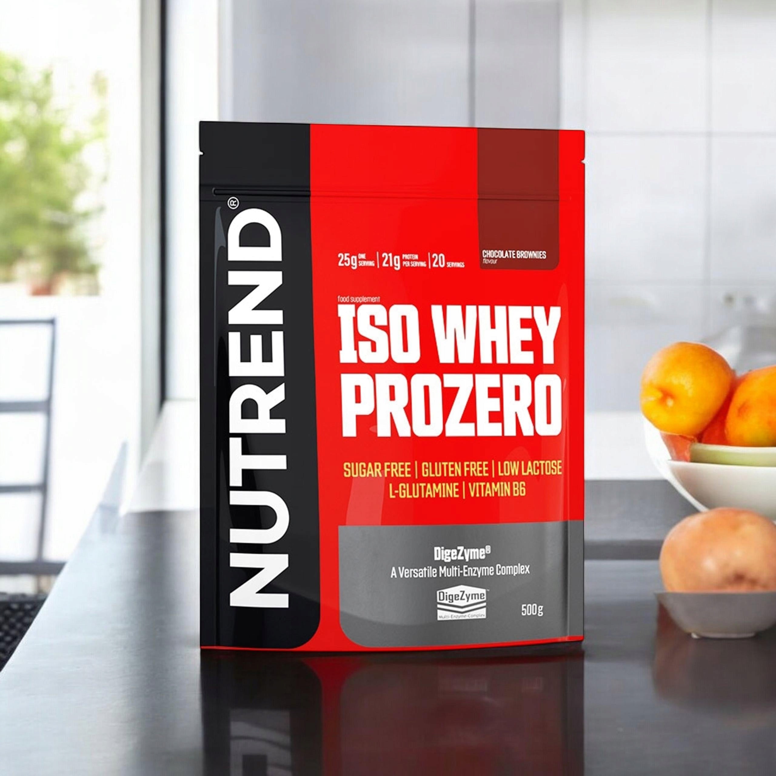 Protein Isolate NUTREND Iso Whey Prozero 500g Chocolate Brownie WPI Packaging status original