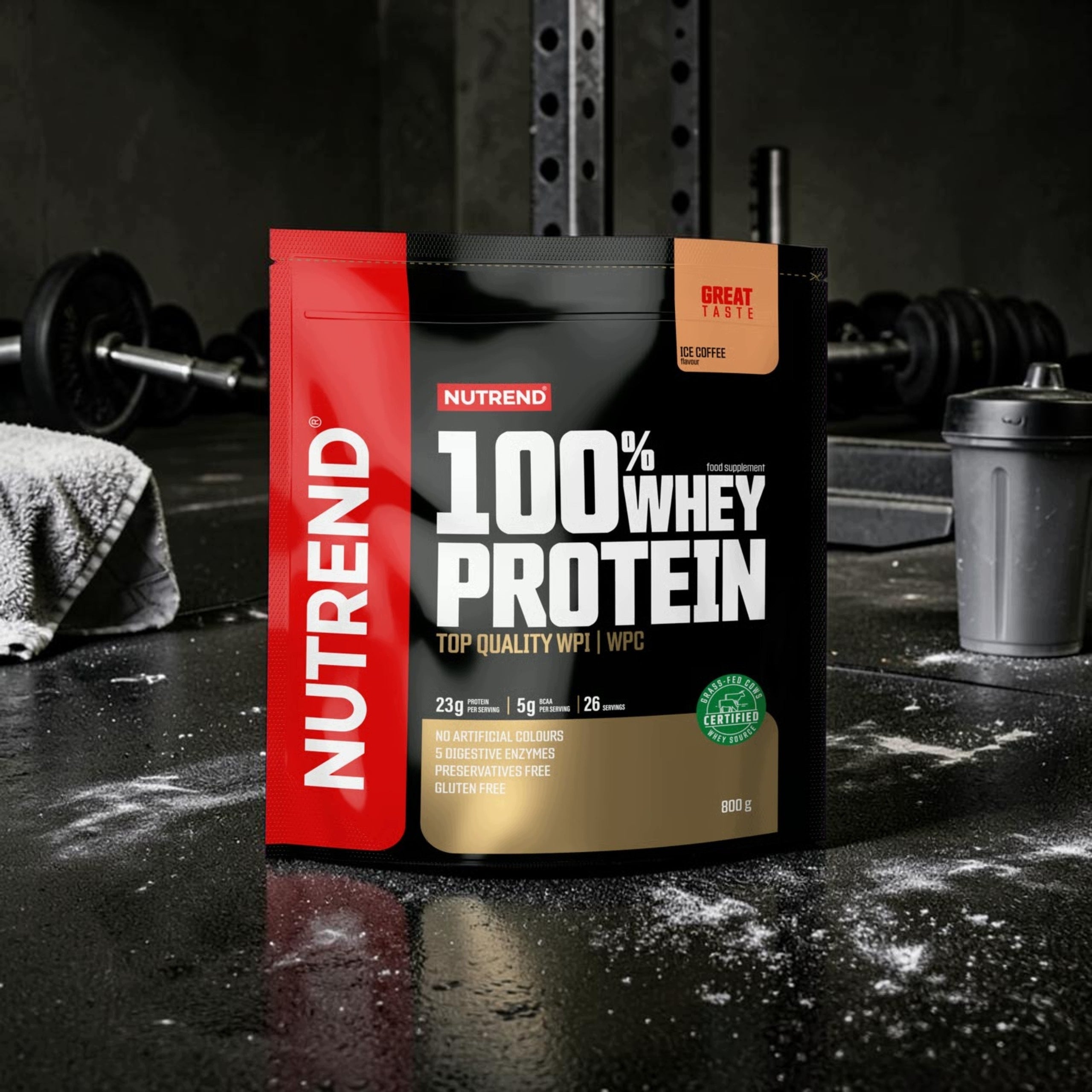 Protein NUTREND 100% Whey Protein WPC WPI 800g Iced Coffee BCAA Conditioner Expiration date at least six months from the date of purchase