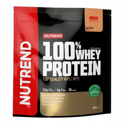 Protein NUTREND 100% Whey Protein WPC WPI 800g Iced Coffee BCAA Conditioner Packaging status original