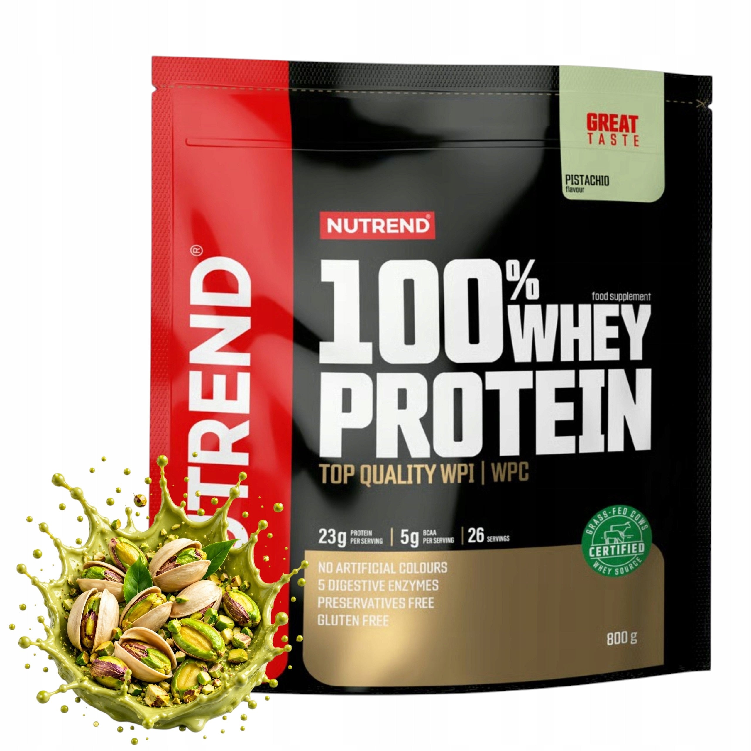 Protein NUTREND 100% Whey Protein WPC WPI 800g Pistachio BCAA Mass Nutrition