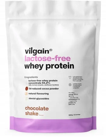 Protein Vilgain 1000g Chocolate Shake Lactose Free Expiration date at least six months from the date of purchase