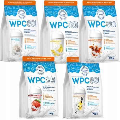 Protein WPC80 STRAWBERRY 700g SPOMLEK WHEY PROTEIN CONCENTRATE Expiration date at least six months from the date of purchase
