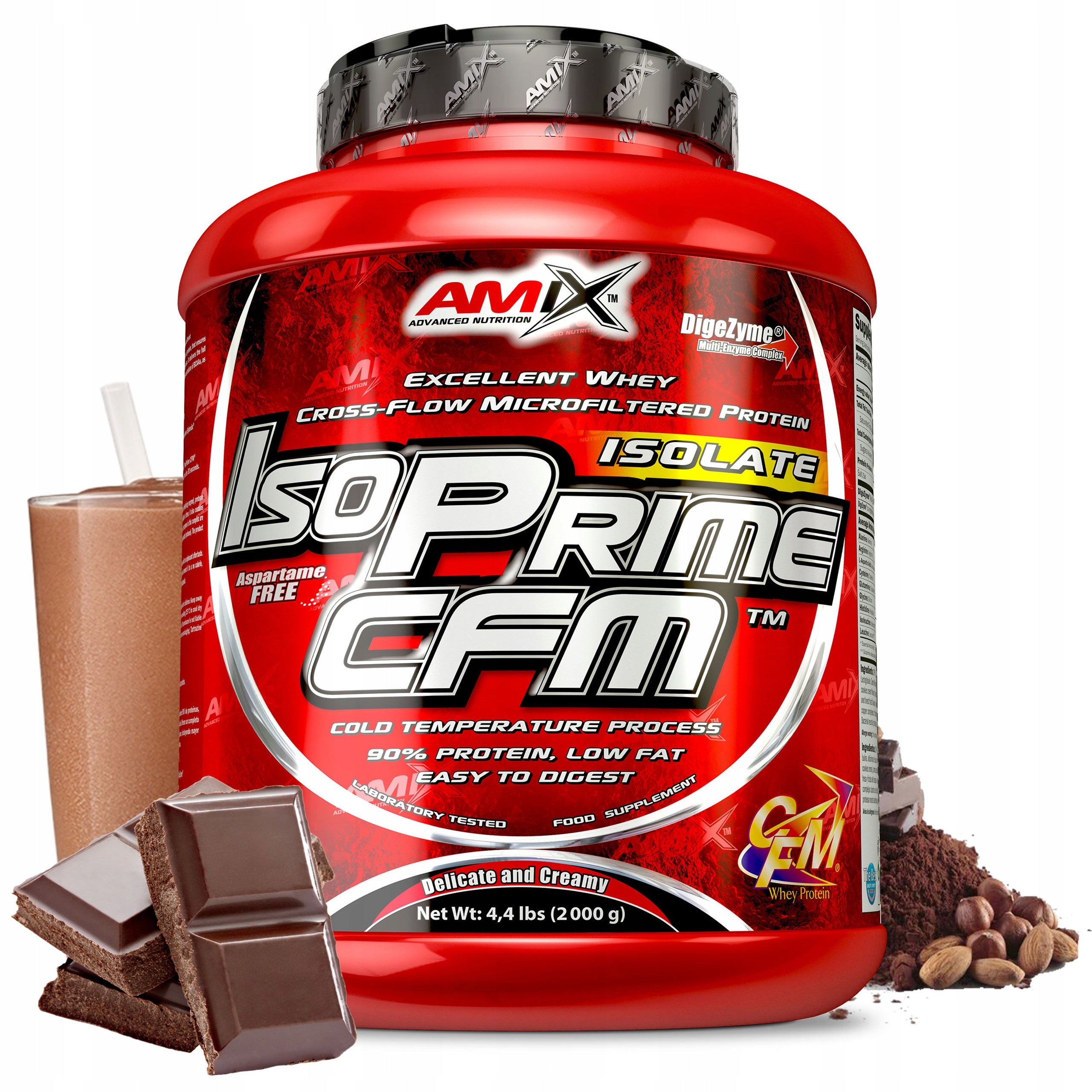 Protein WPI whey isolate 2kg CFM conditioner chocolate flavor without lactose
