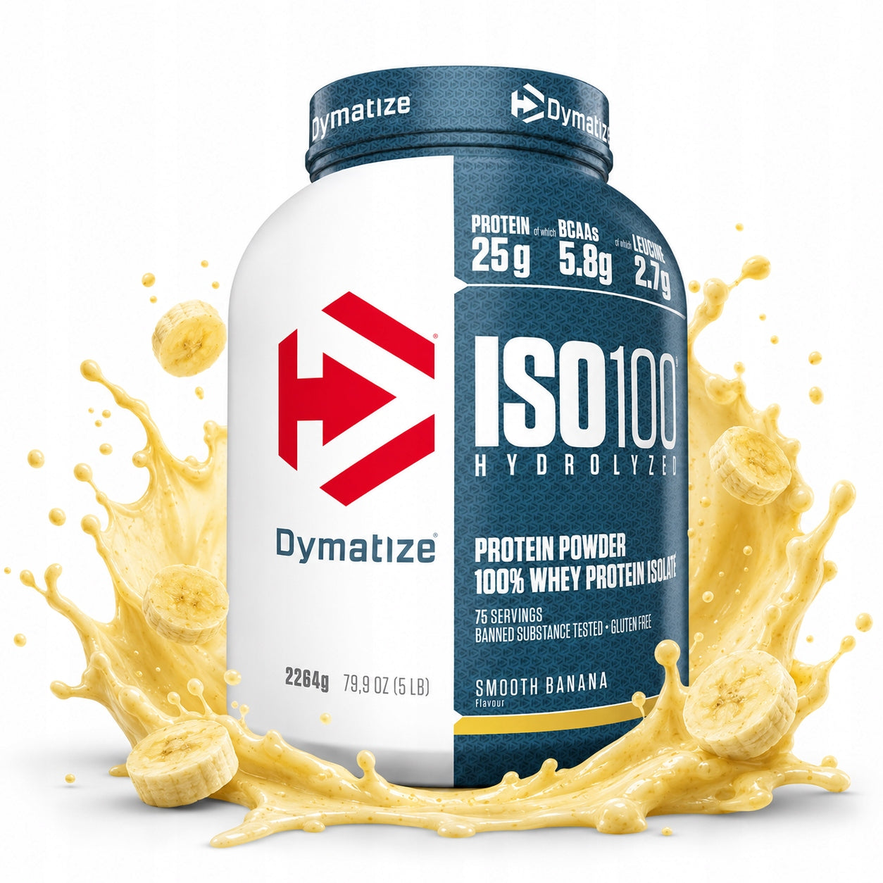 Protein isolate Dymatize ISO 100 Banana 2,264 kg whey protein WPI for mass