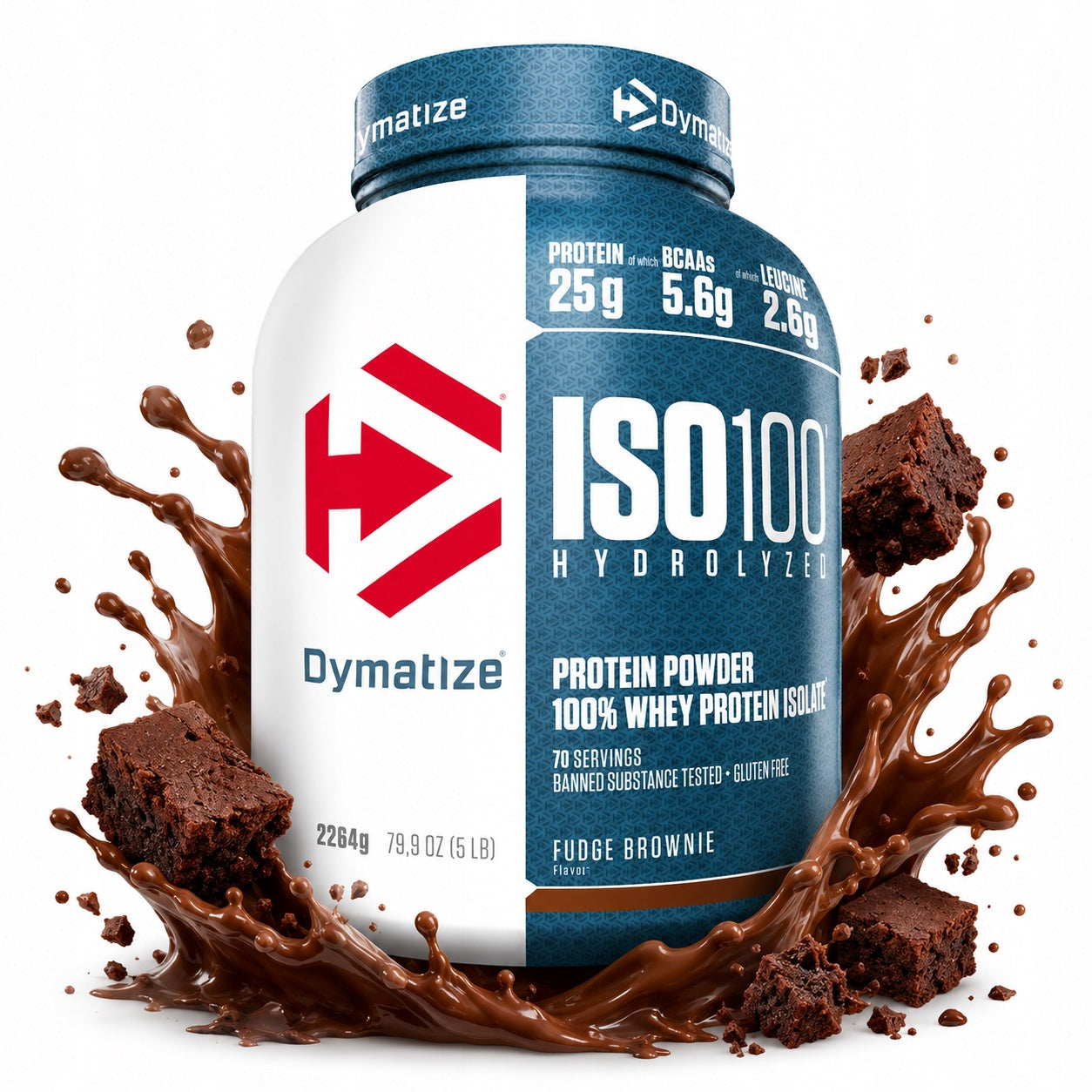 Protein isolate Dymatize ISO 100 Brownie 2,264 kg whey protein WPI