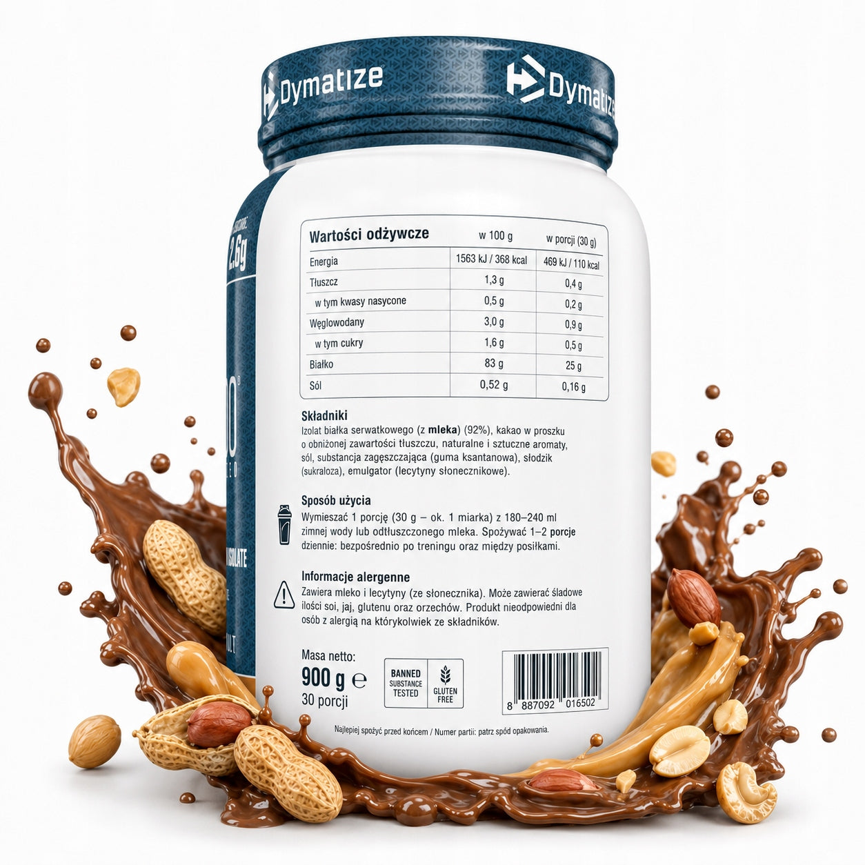 Protein isolate Dymatize ISO 100 Chocolate-nut 2,264 kg whey protein Expiration date at least 3 months from the date of purchase