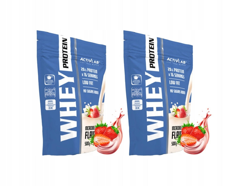Protein supplement ACTIVLAB Whey Protein WPC 85 Strawberry (2x500 g) Sugar-free