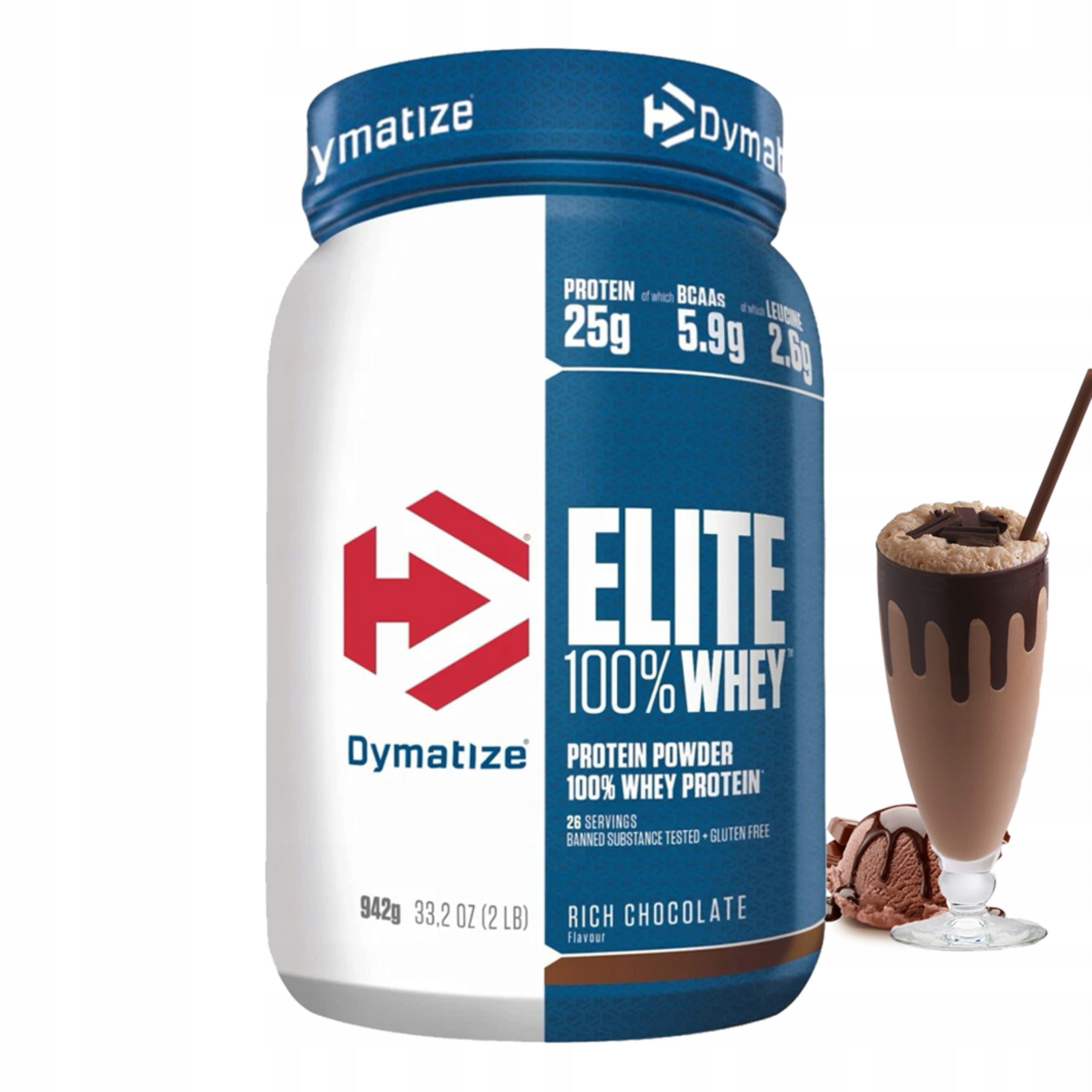 Protein supplement DYMATIZE ELITE 100% Whey Protein 942 g chocolate flavour