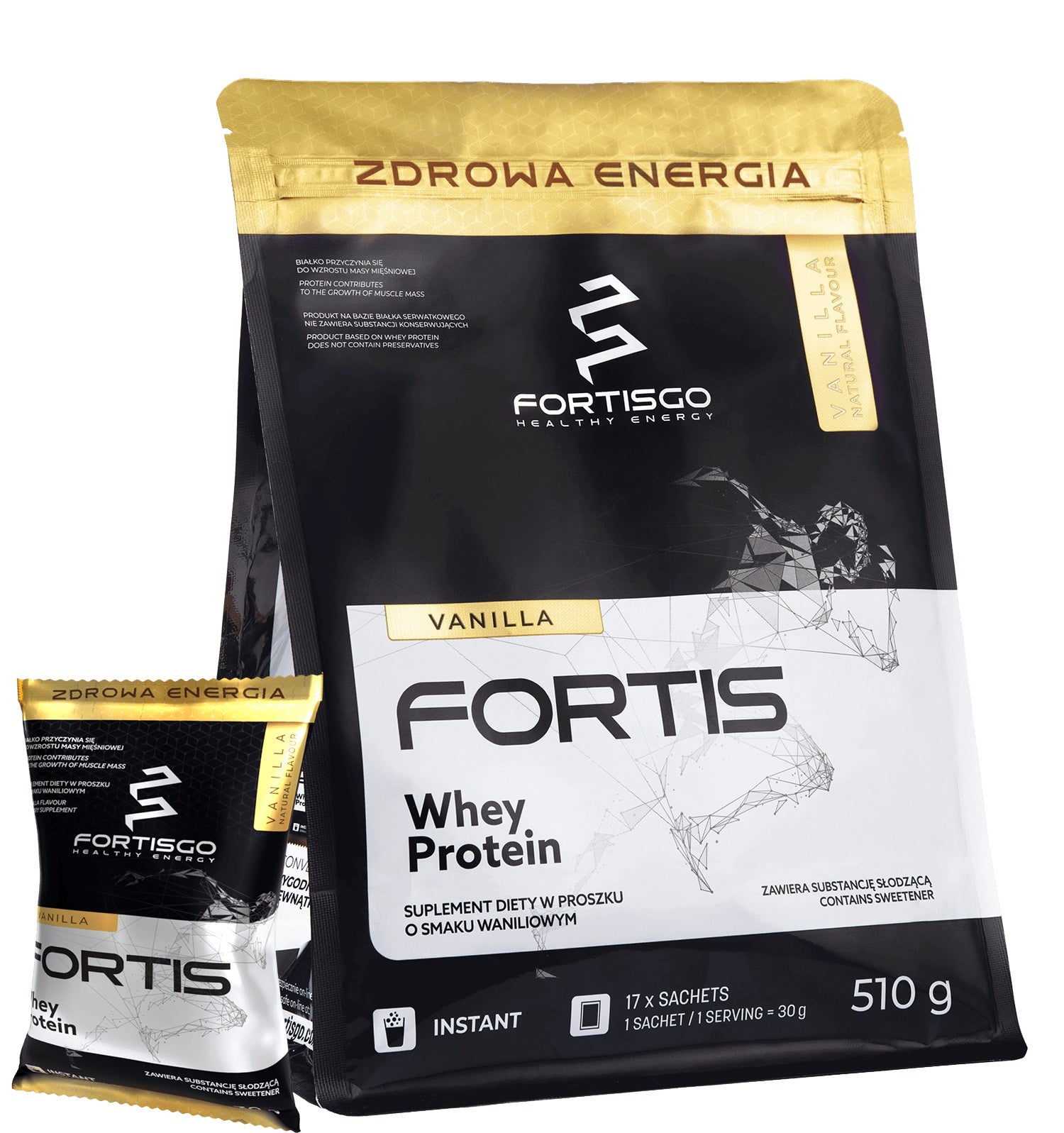 Protein supplement FortisGo 510 g vanilla flavour