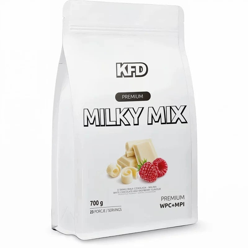 Protein supplement KFD Milky Mix 700g taste WHITE CHOCOLATE-RASPBERRY