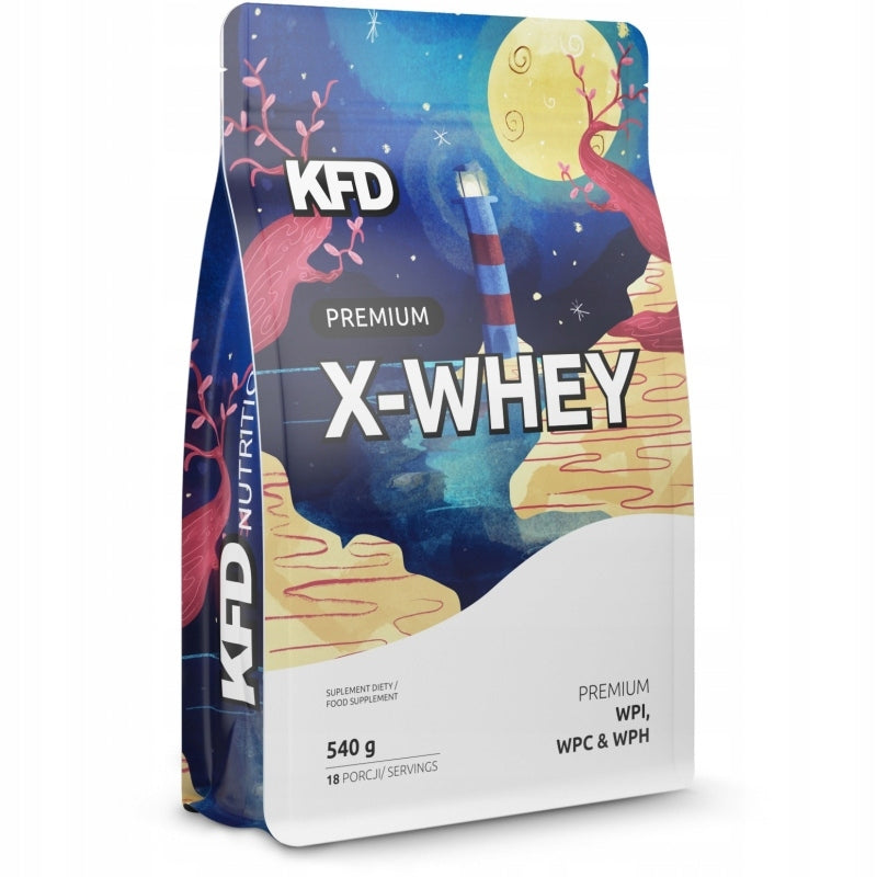 Protein supplement KFD Premium X-WHEY WPC WPH WPI 540g taste VANILLA-STRAWBERRY