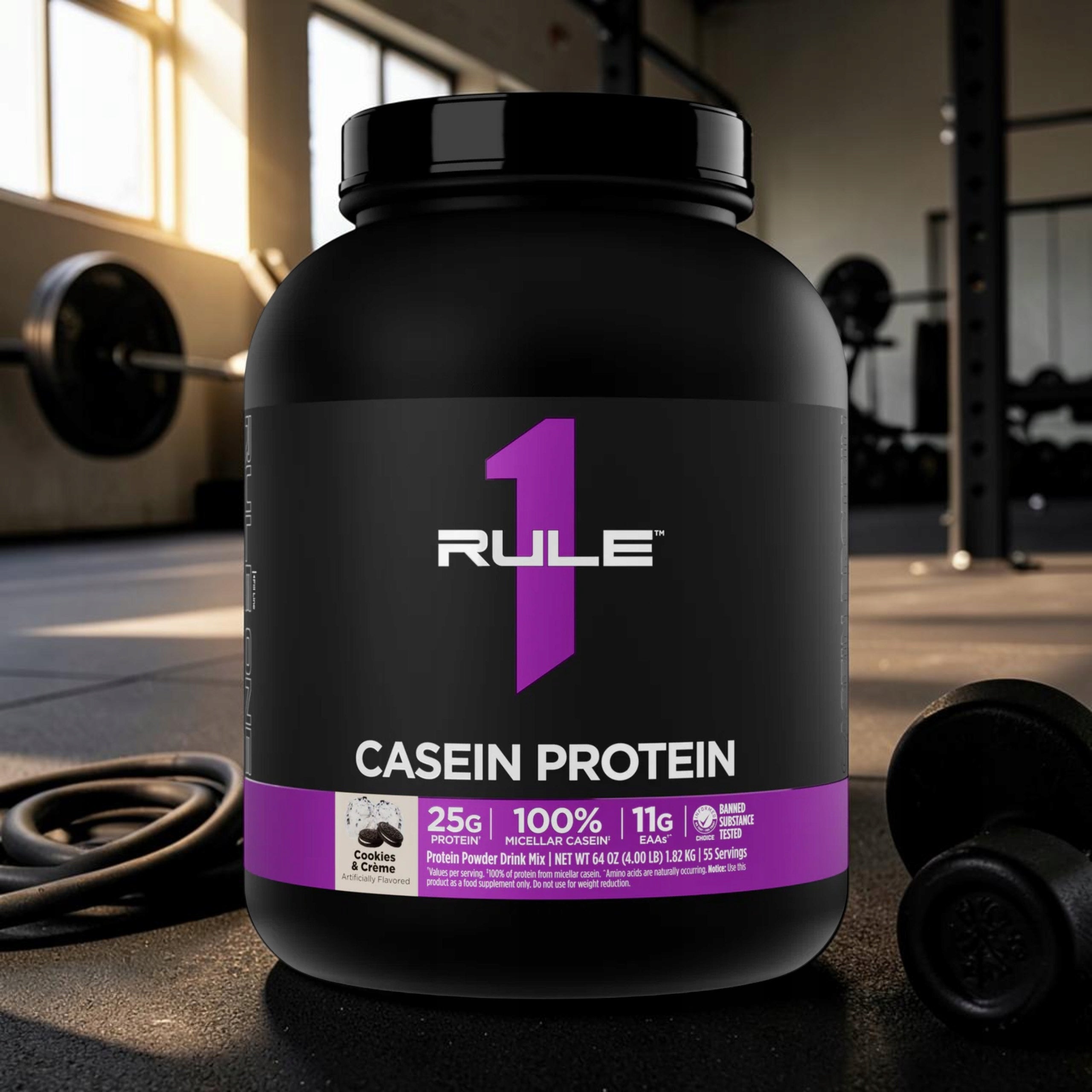 Protein supplement Rule1 CASEIN Protein powder 1820 g taste cake with cream Expiration date at least 1 year from the date of purchase