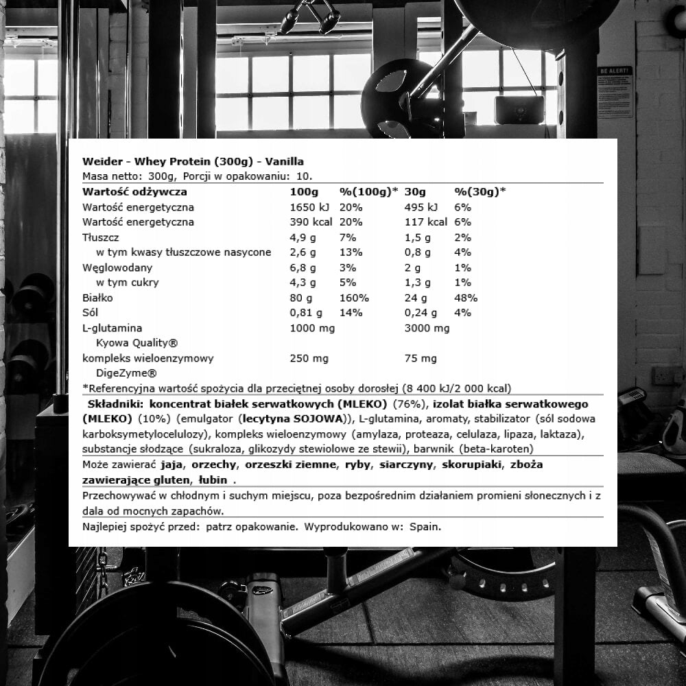 Protein supplement Weider powder 300 g vanilla flavour Manufacturer code 0