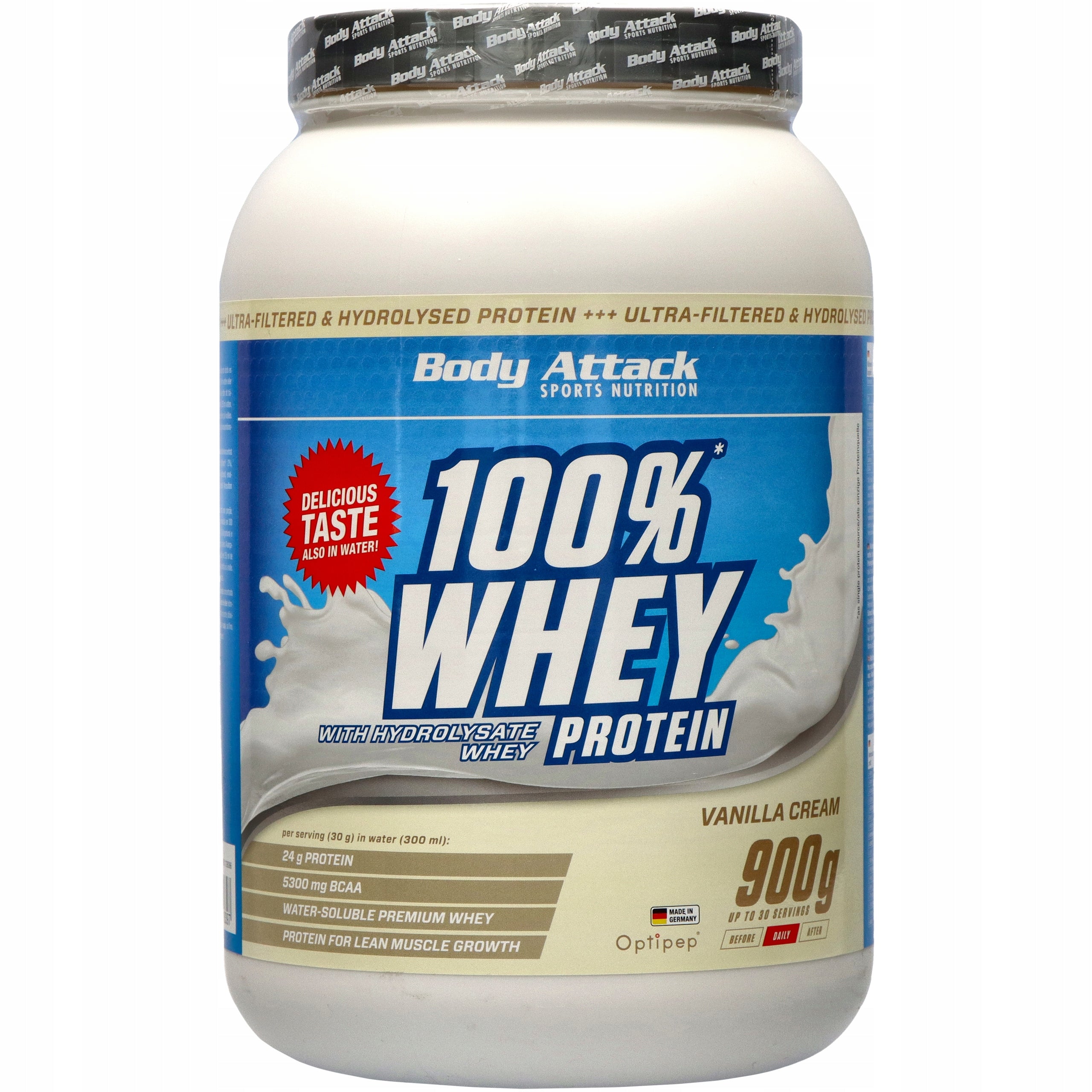 Protein supplement protein blend Body Attack powder 900 g vanilla flavour