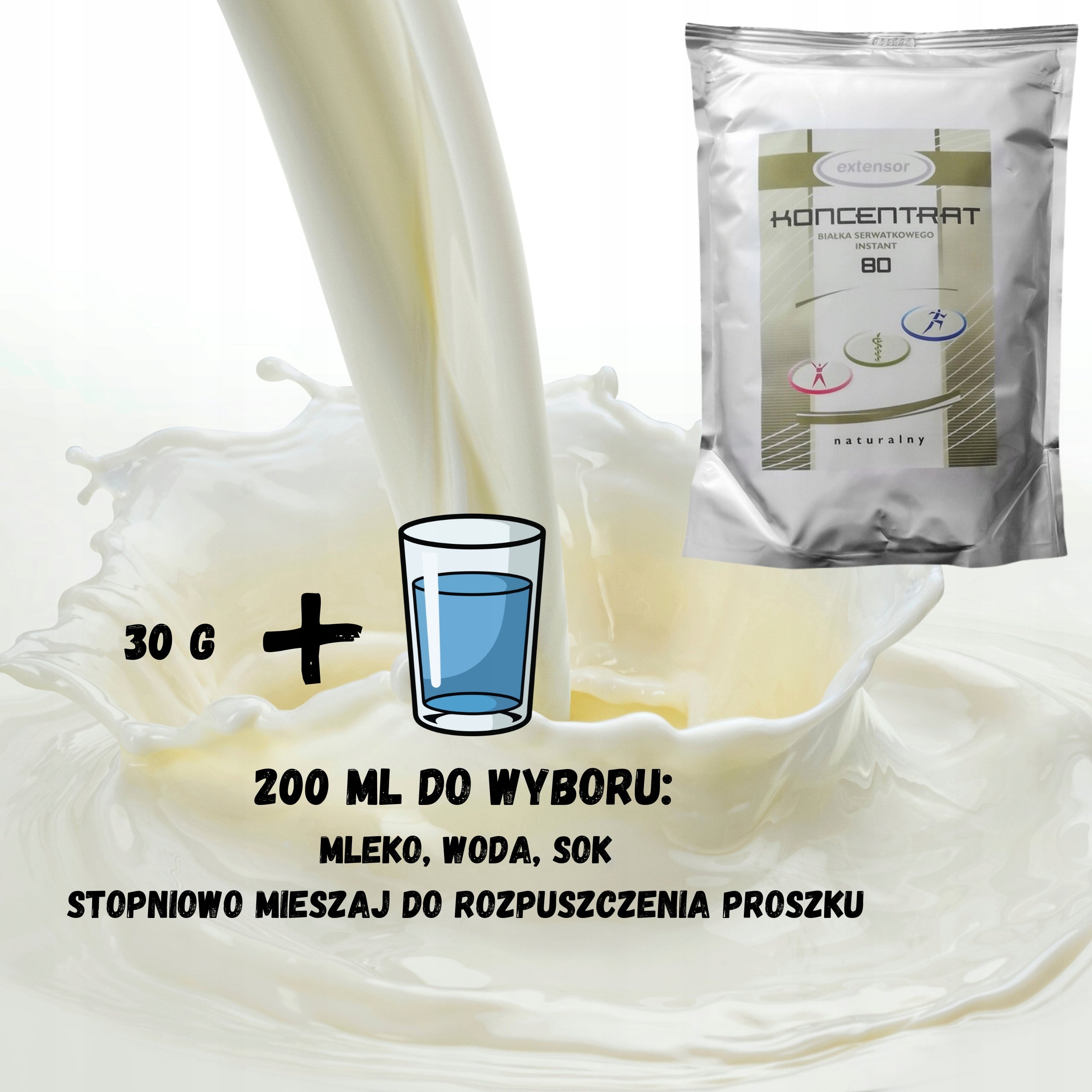 Protein supplement protein concentrate - WPC Extensor powder 1 kg natural Expiration date at least 1 year from the date of purchase