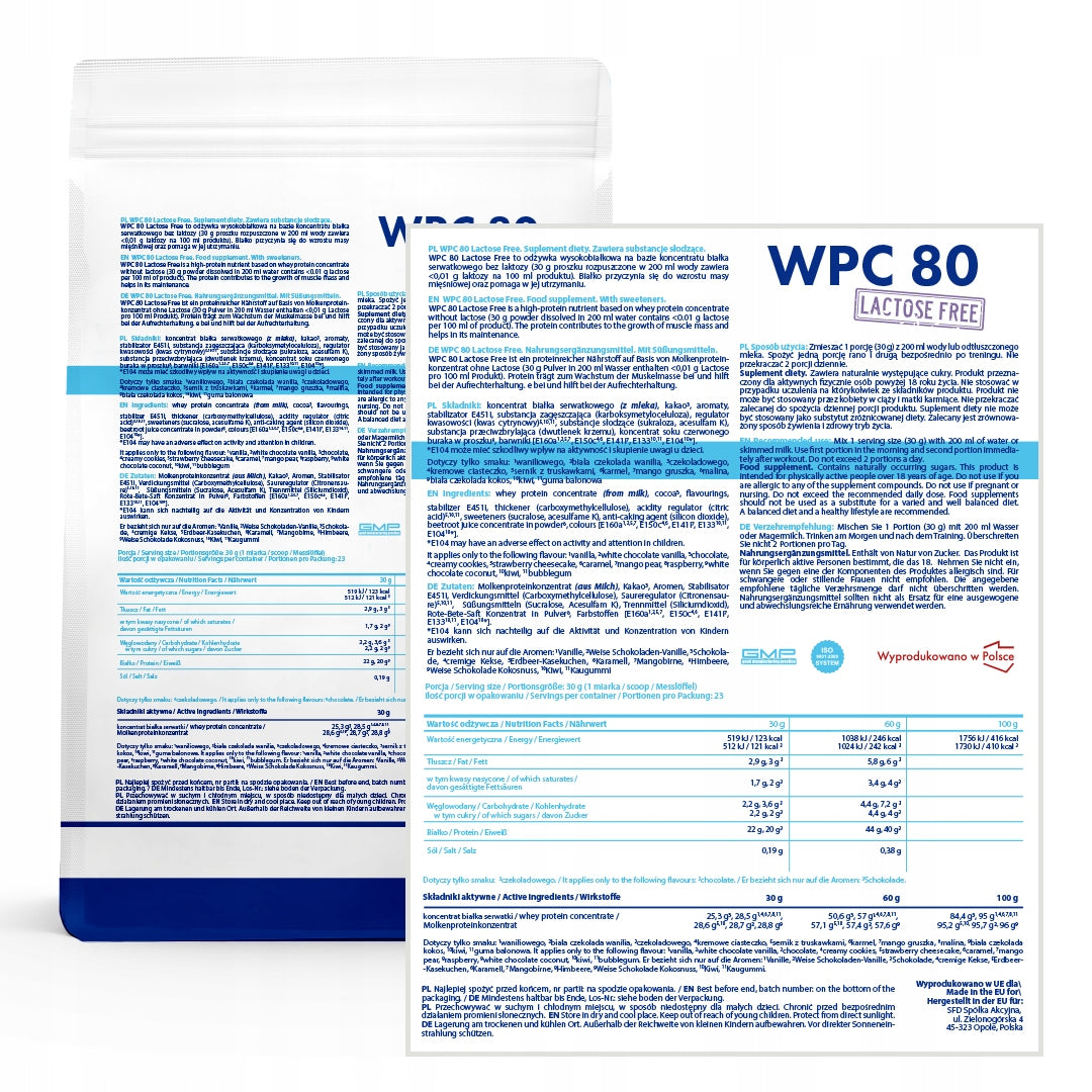 Protein supplement protein concentrate - WPC SFD powder 700 g vanilla flavour Expiration date at least 1 year from the date of purchase