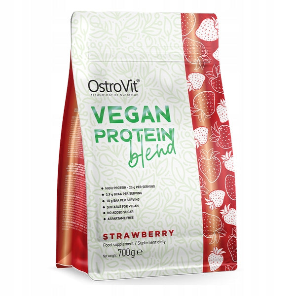 Protein supplement vegan protein OstroVit powder 700 g strawberry flavour Expiration date at least 1 year from the date of purchase
