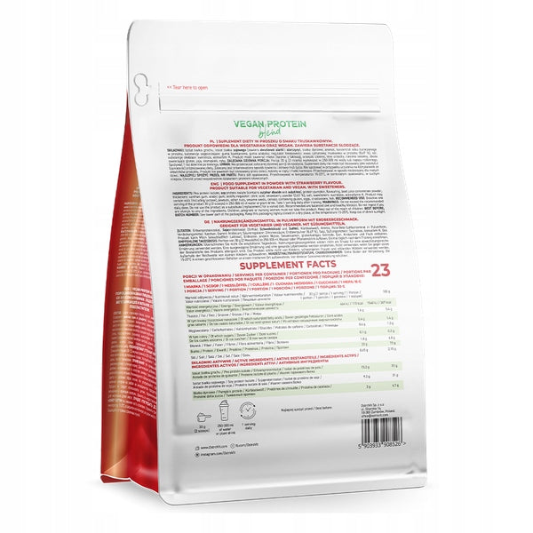 Protein supplement vegan protein OstroVit powder 700 g strawberry flavour Manufacturer code 5903933908526