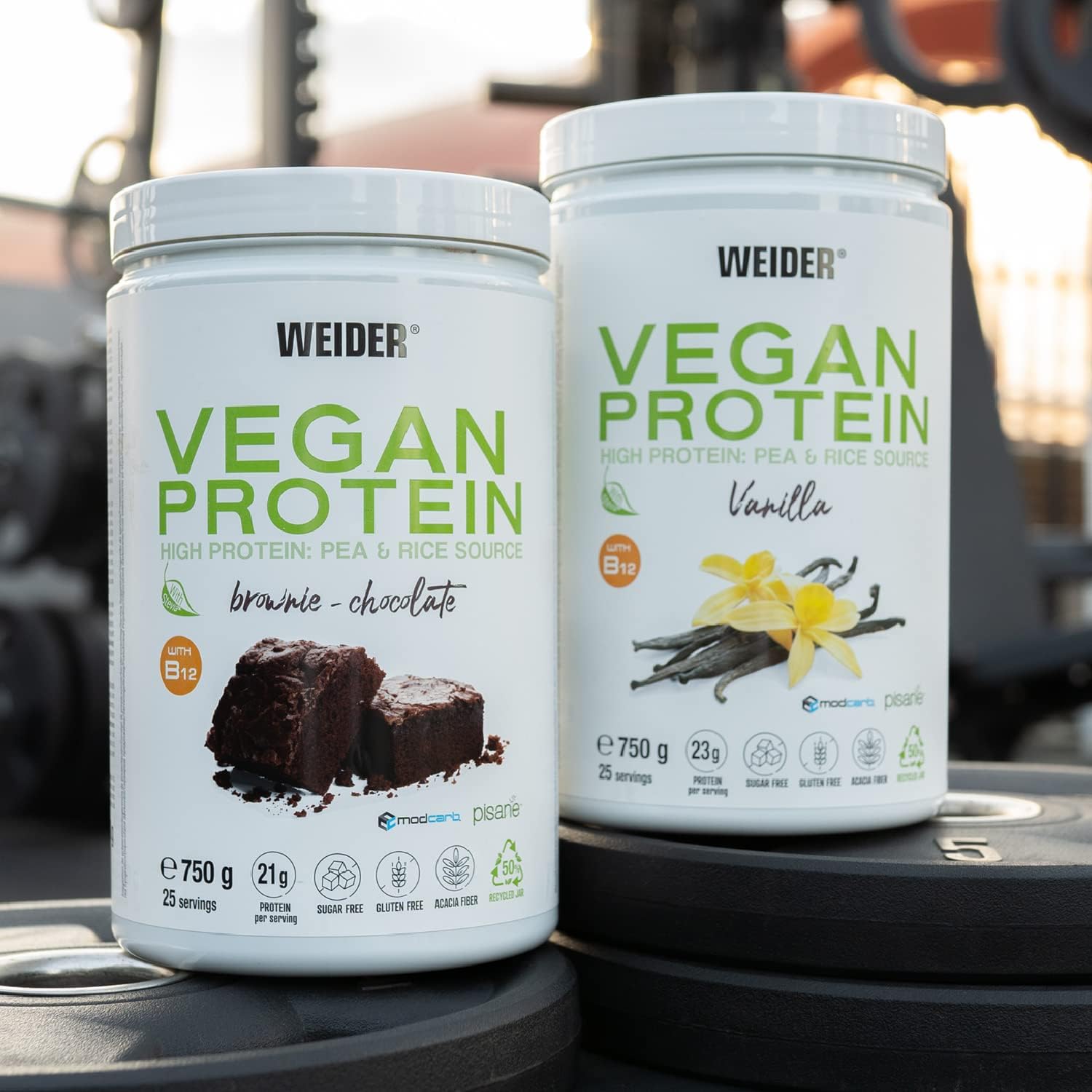 Protein supplement vegan protein Weider powder 750g taste chocolate Packaging status original