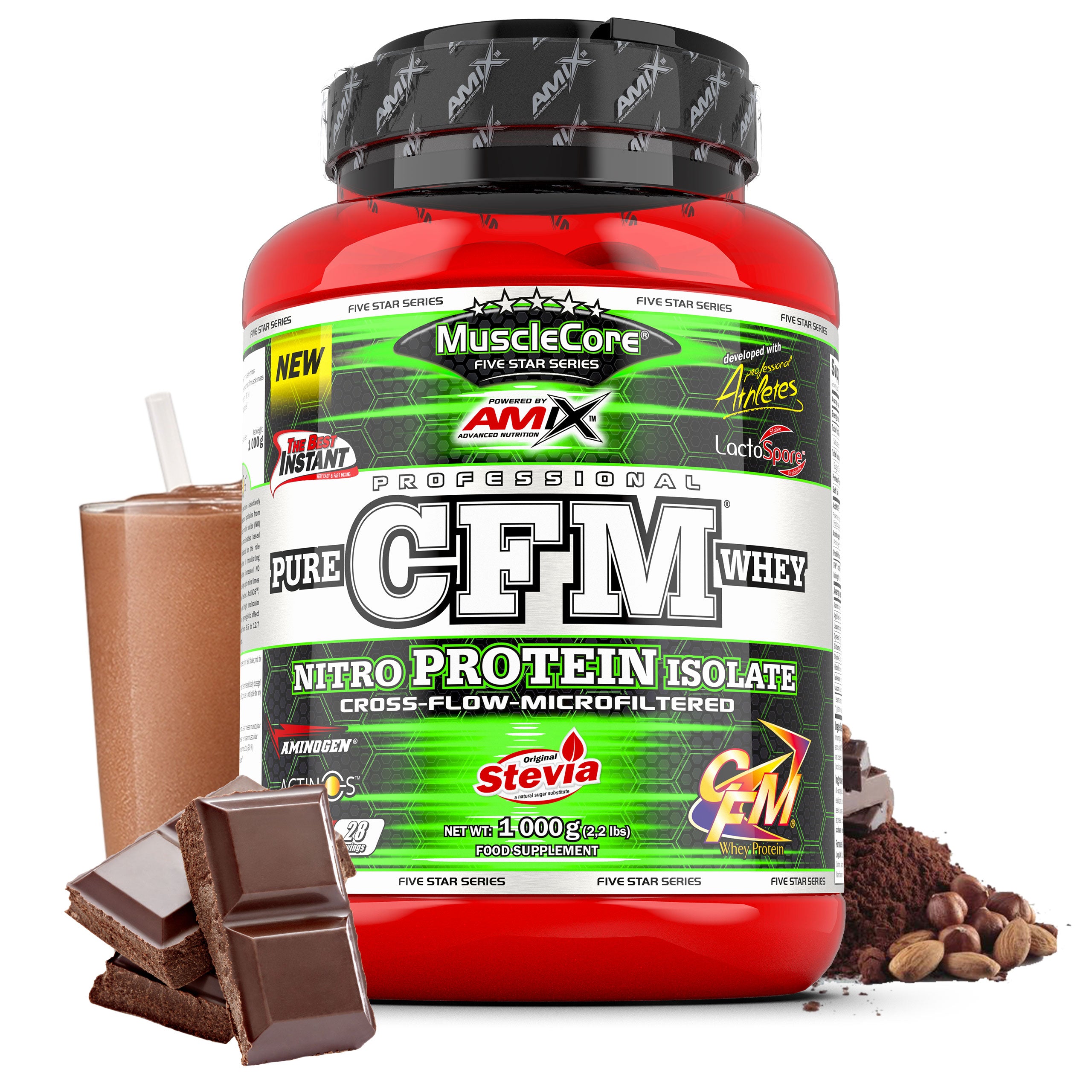 Protein supplement whey protein isolate CFM 1 kg probiotics enzymes