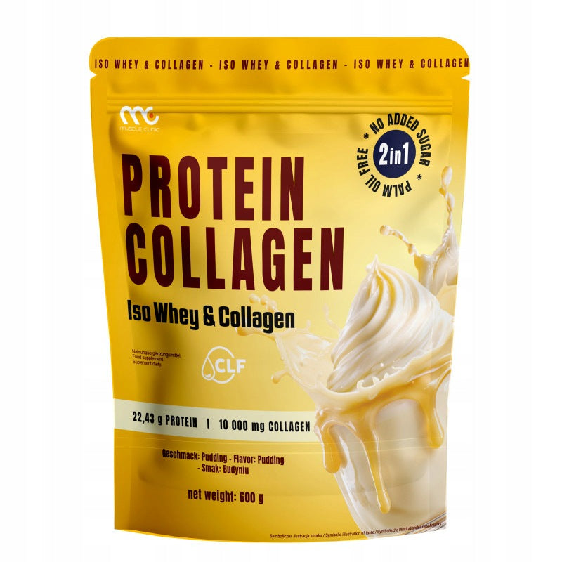 Protein supplement with collagen Muscle Clinic Protein Collagen 2in1 600g pudding