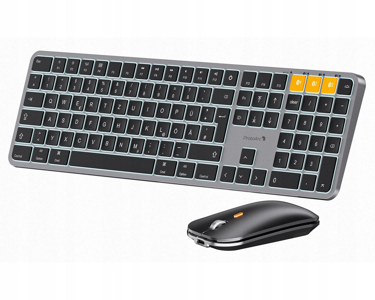 ProtoArc KM100-A Wireless Bluetooth Keyboard and Mouse for Mac