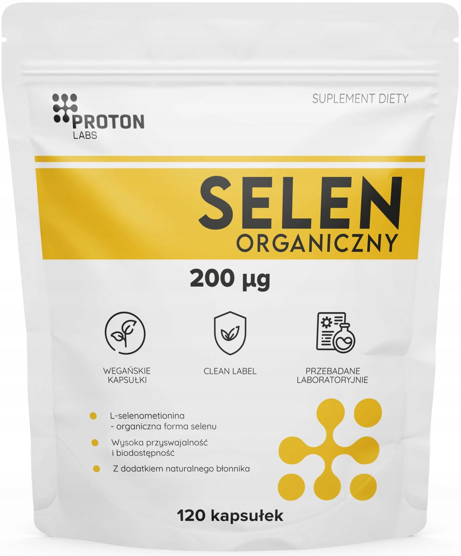 Proton Labs ORGANIC SELENIUM 200mcg Selenomethionine Thyroid Skin 120 kaps