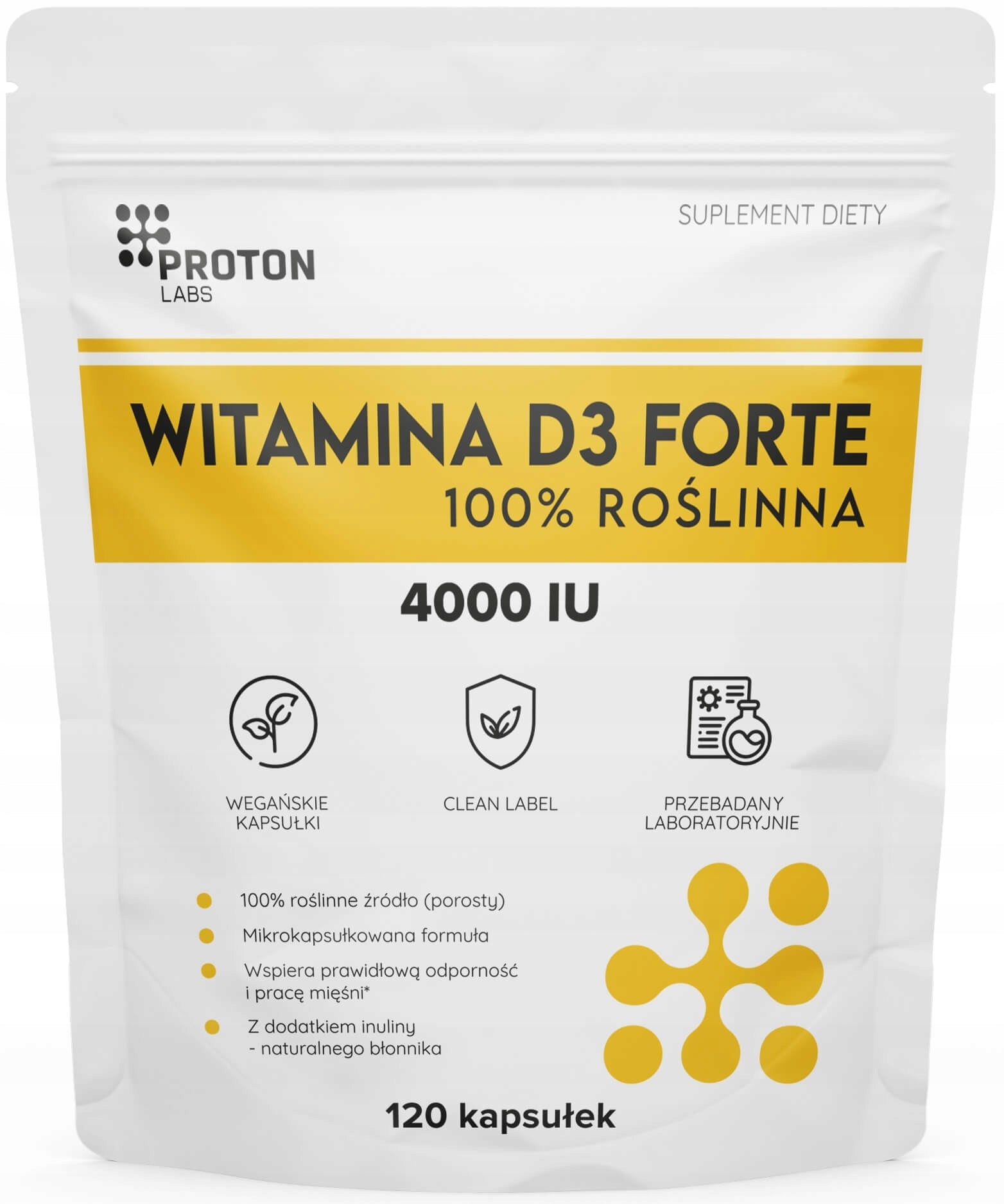 Proton Labs VITAMIN D3 FORTE 4000 IU MICRONIZED Vegetable 120 KAPS