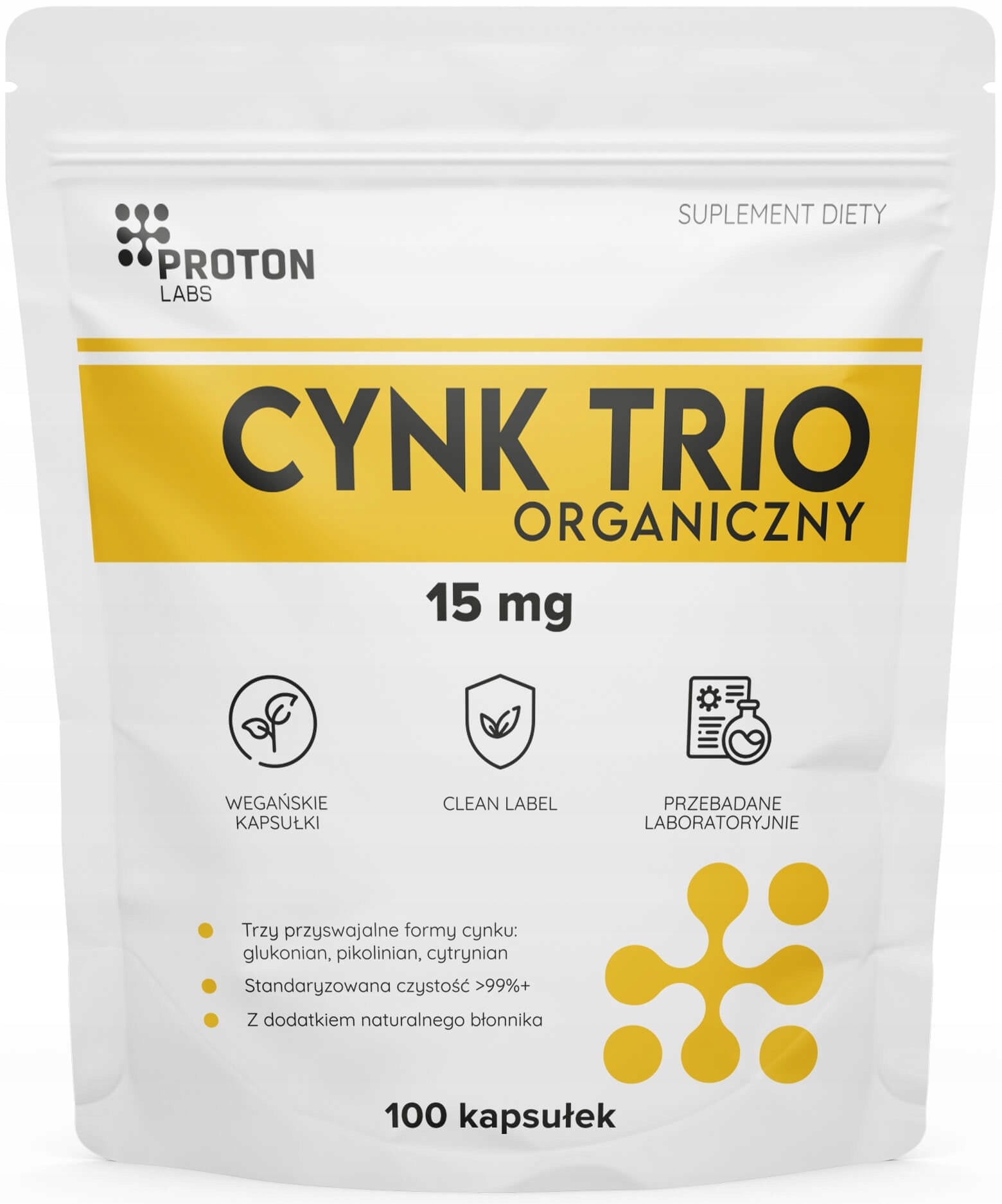 Proton Labs ZINC TRIO 3 MOLDS 150% Picolinate Glycinate Citrate 100 kaps