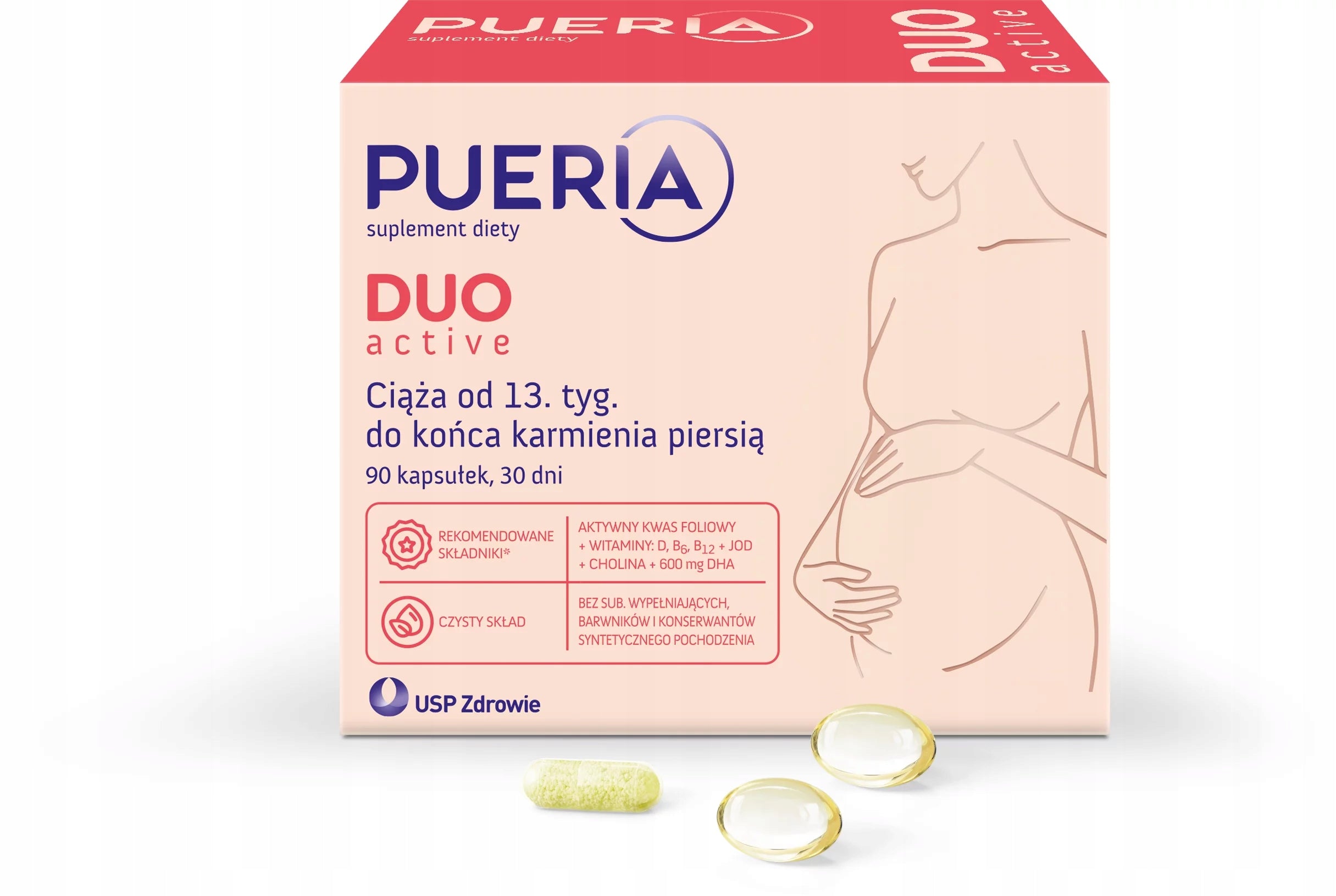 Pueria Duo ACTIVE 90 capsules from 13 weeks + feeding Expiration date at least six months from the date of purchase