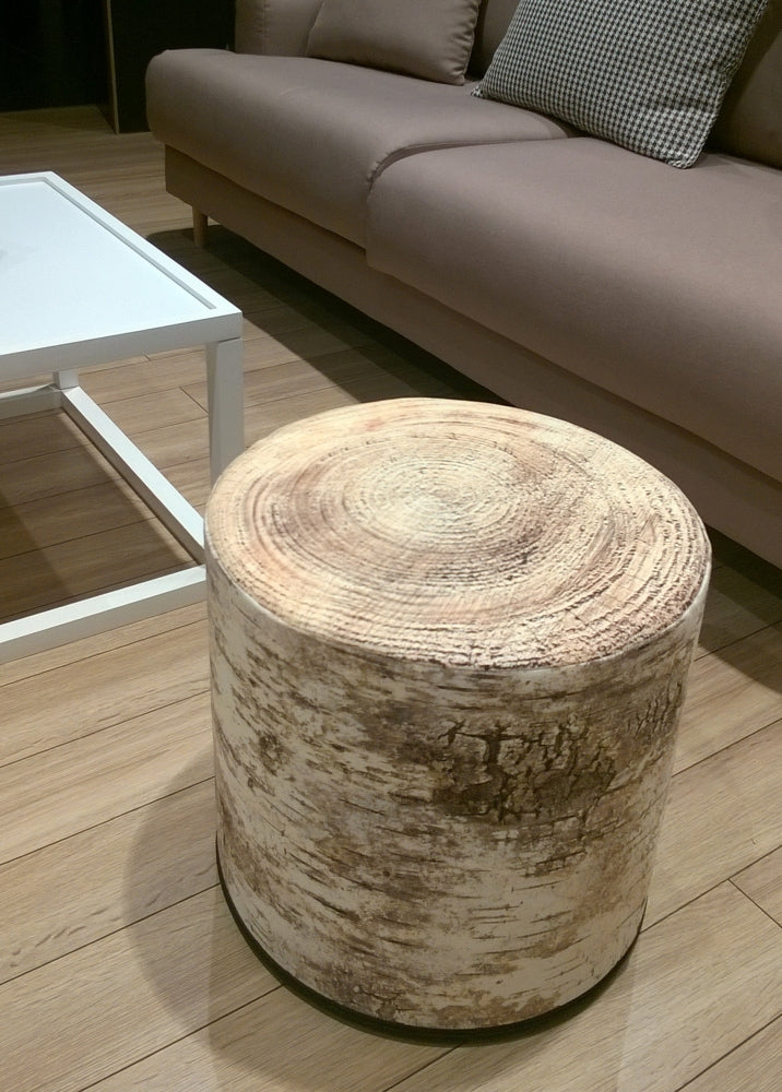 Pouf Birke, braun/grau 