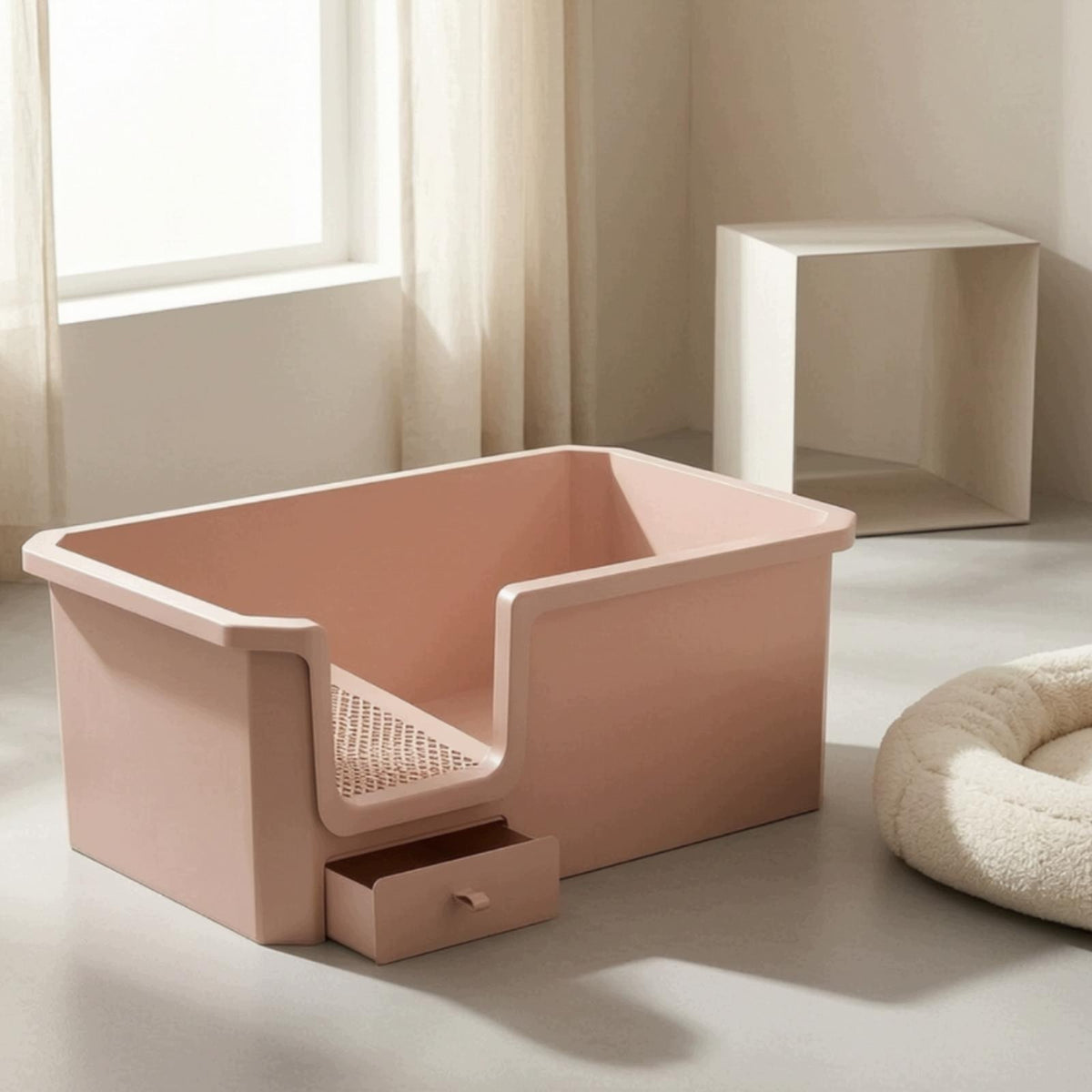 Pull Overt Box with Drawer | Perforated Sifting sifting grate, Cat cat Gray Packaging status original