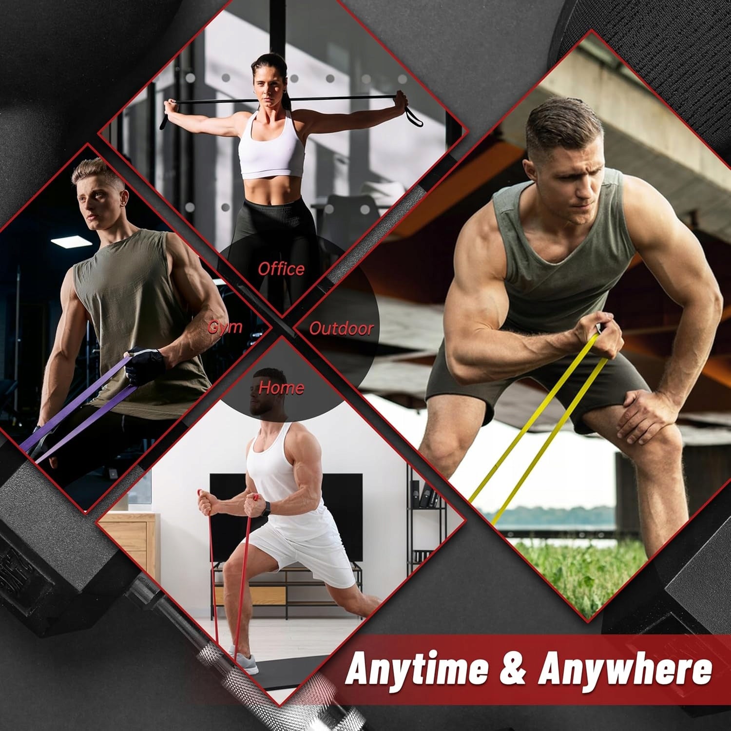 Pull Up Assistance Bands,5-Level Resistance for Full-Body Workout, Home Gym Width 5 mm