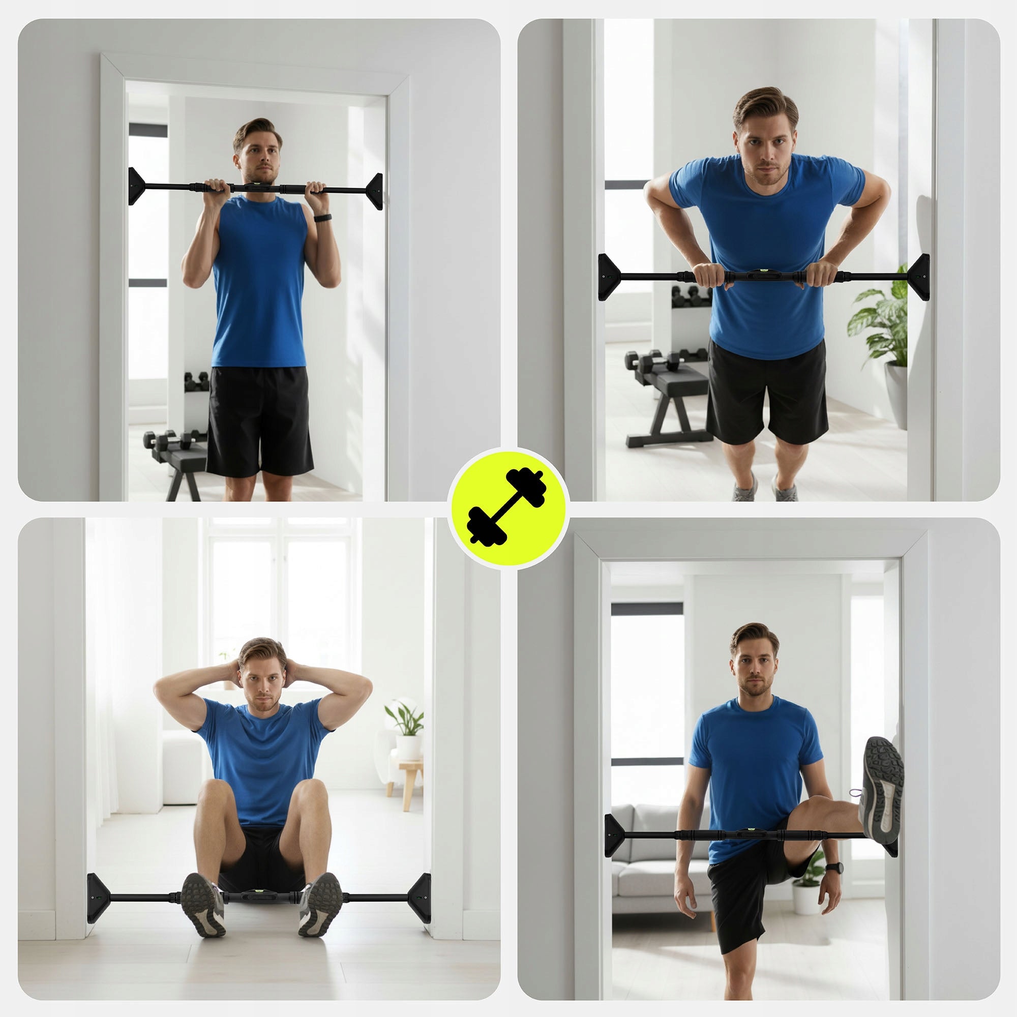 Pull-up bar adjustable 70 – 100 cm, 200kg, black Brand HyperMotion