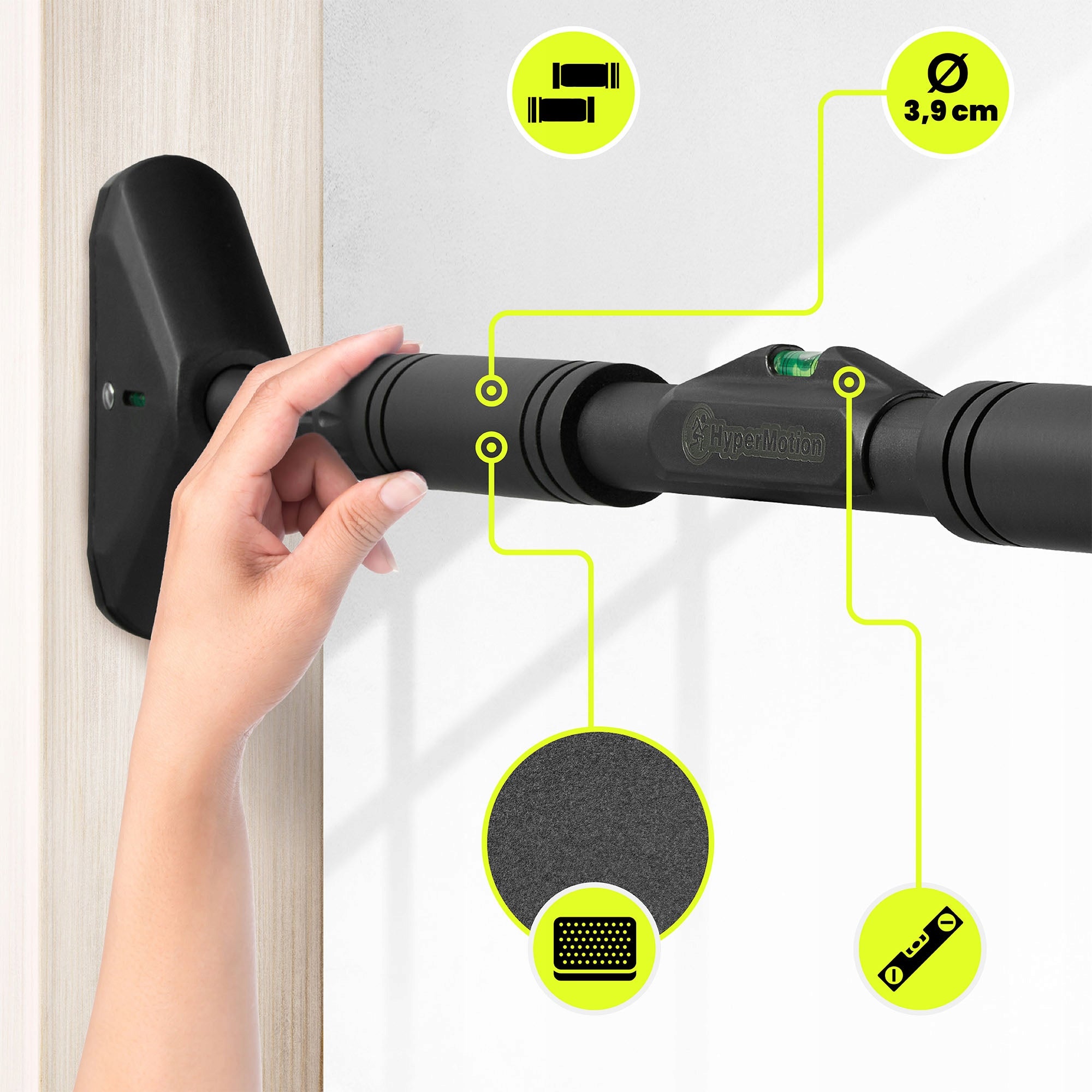 Pull-up bar adjustable 70 – 100 cm, 200kg, black Kind bars