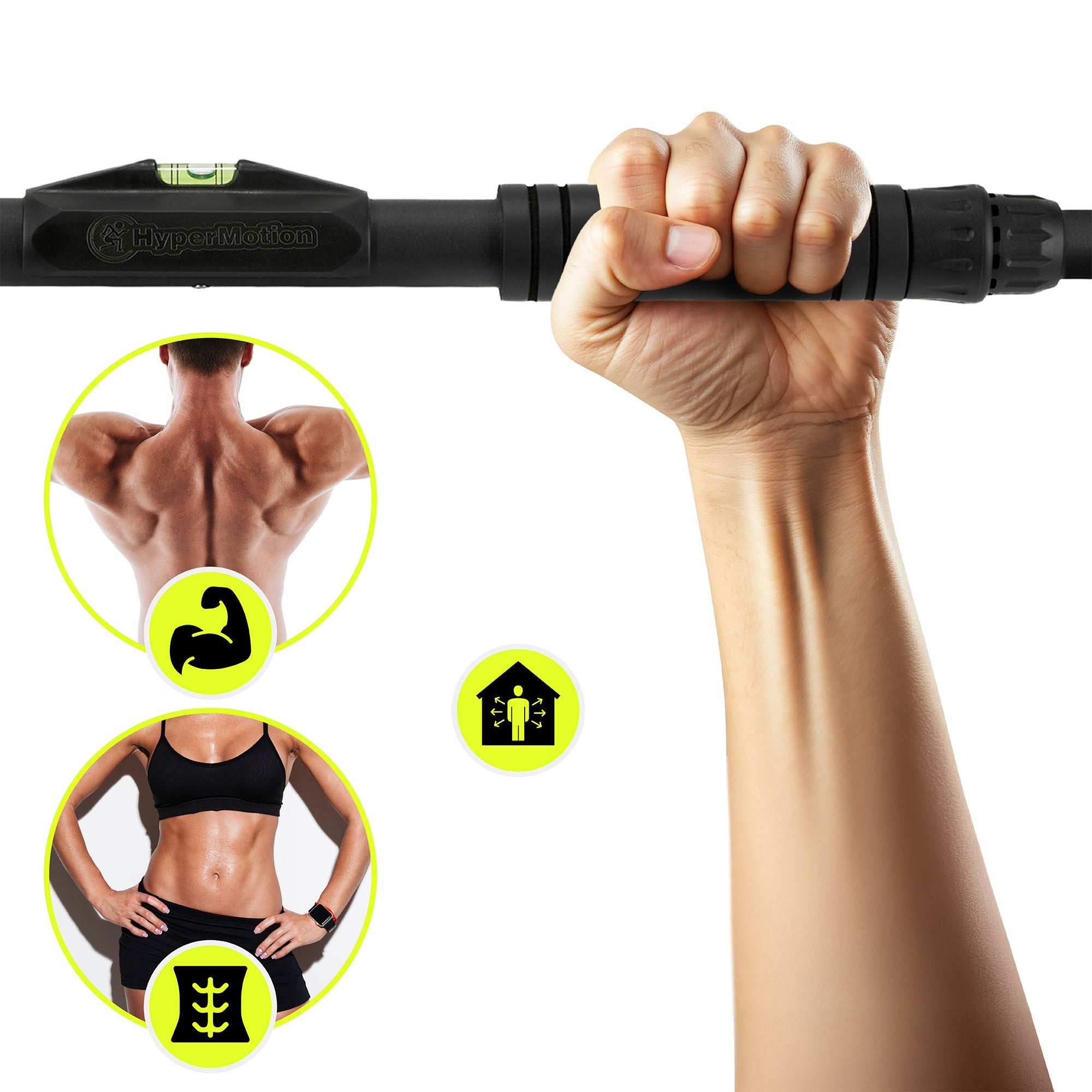 Pull-up bar adjustable 70 – 100 cm, 200kg, black Manufacturer code HYP44 PULL UP BAR