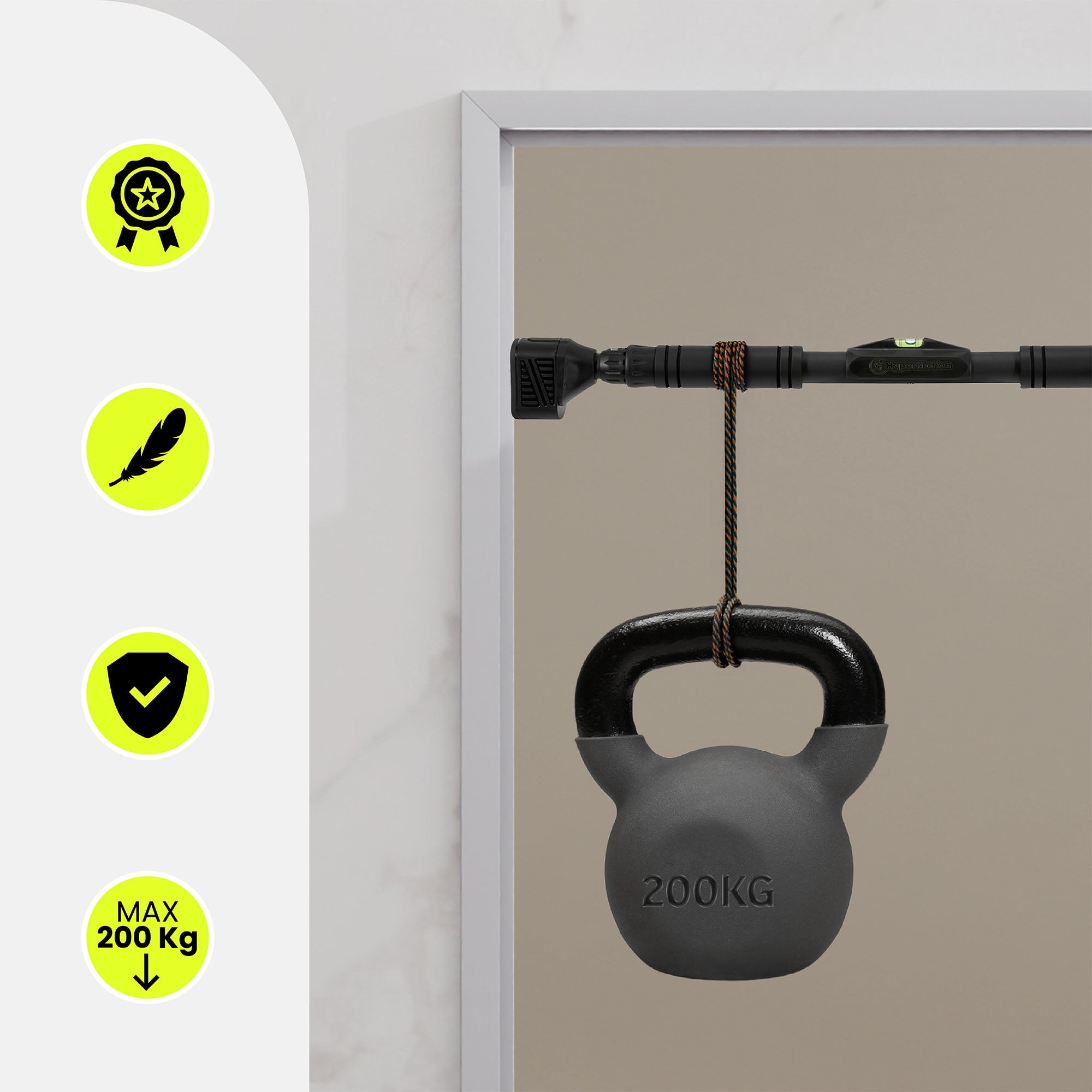 Pull-up bar adjustable 74-100 cm 200 kg black Model HYP43 PULL UP BAR