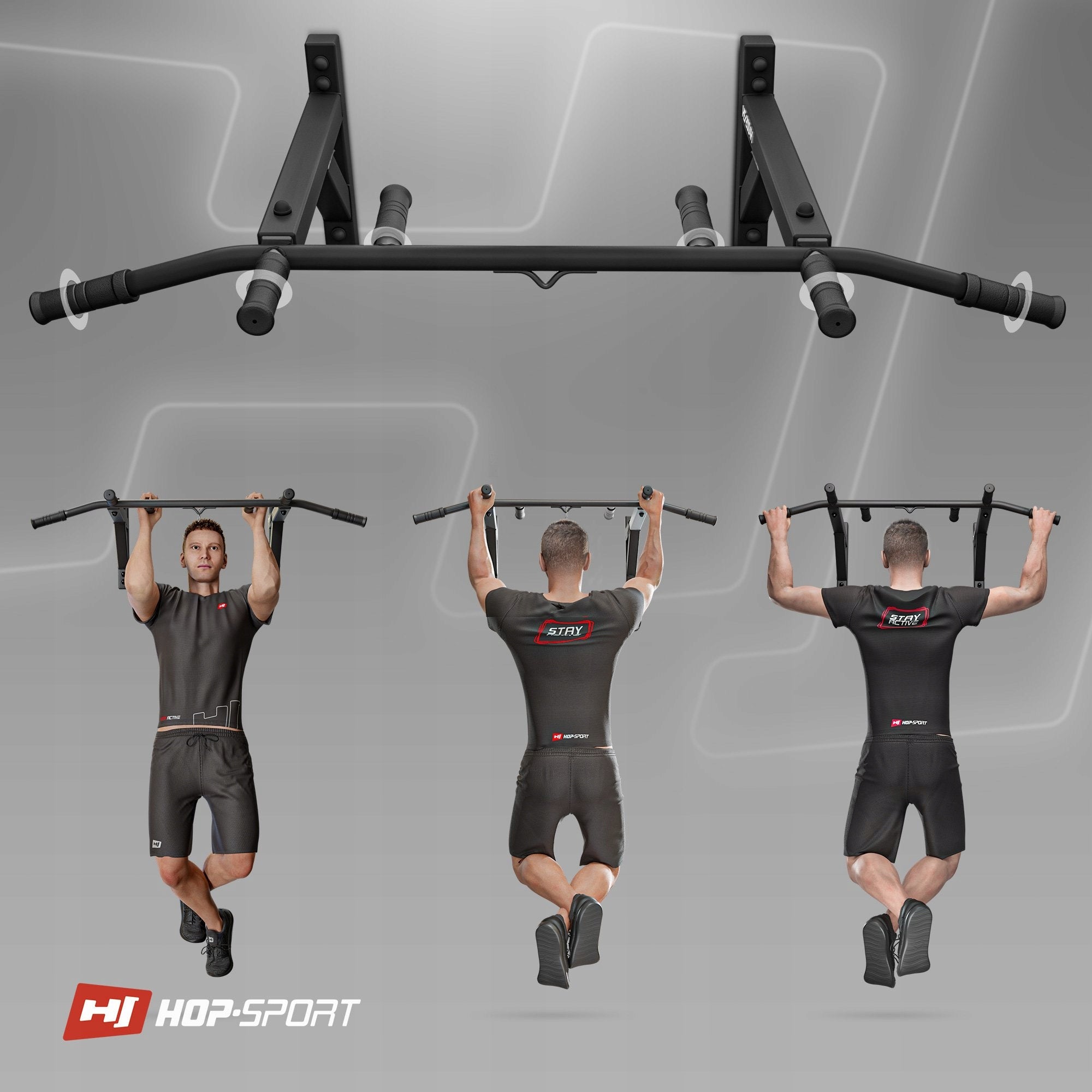 Pull-up bar wall strength up to 210kg HopSport 6 handles Kind bars