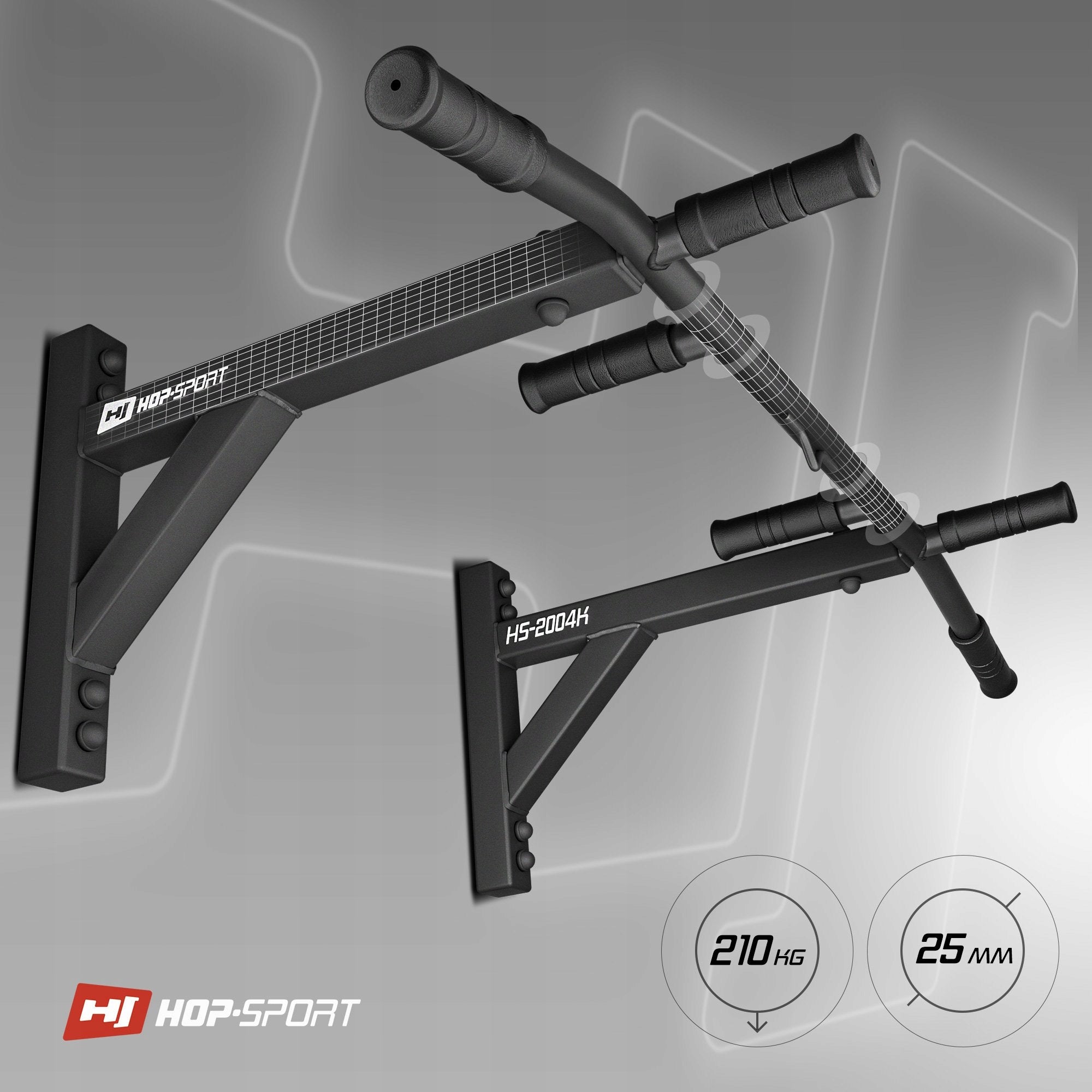 Pull-up bar wall strength up to 210kg HopSport 6 handles Packaging status original