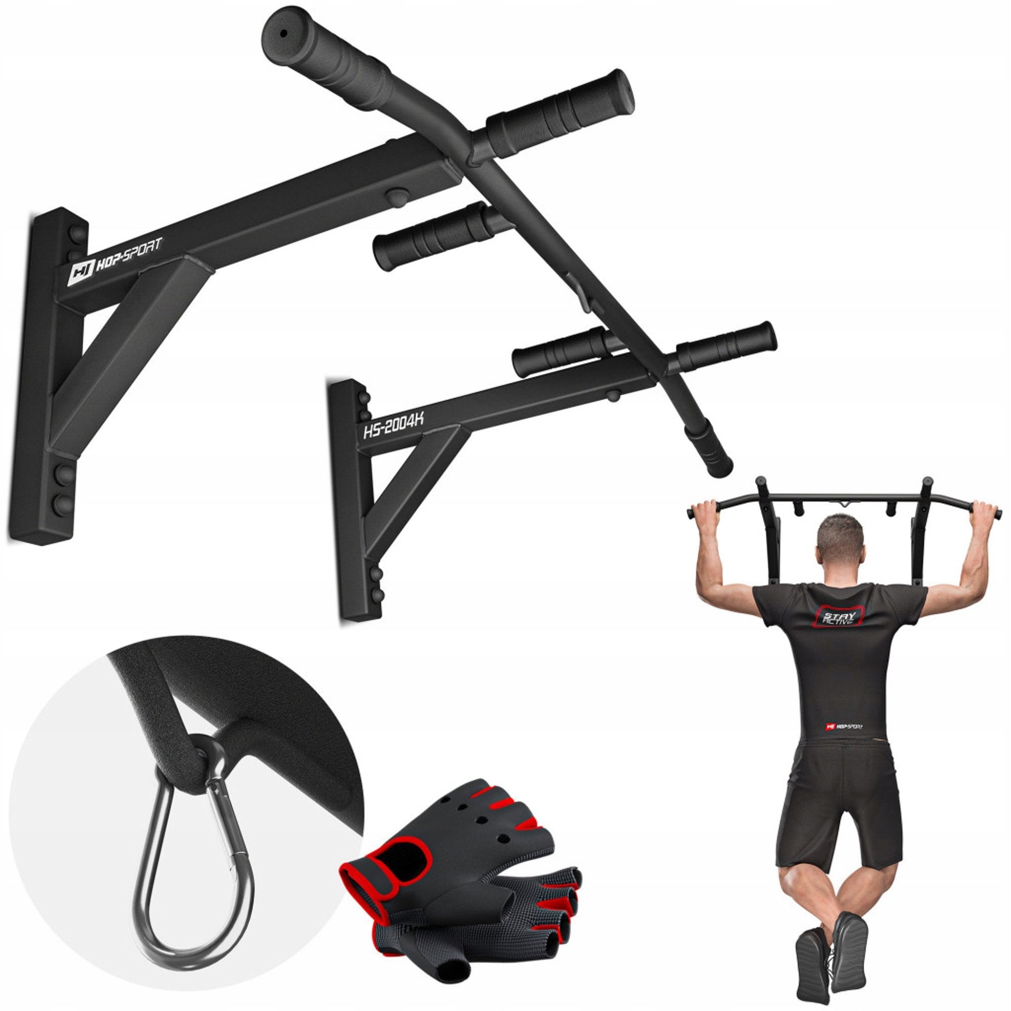 Pull-up bar wall strength up to 210kg HopSport 6 handles