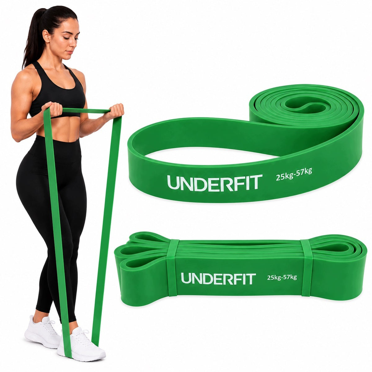 Pull-up rubber UNDERFIT Power Band Green 25-57 kg