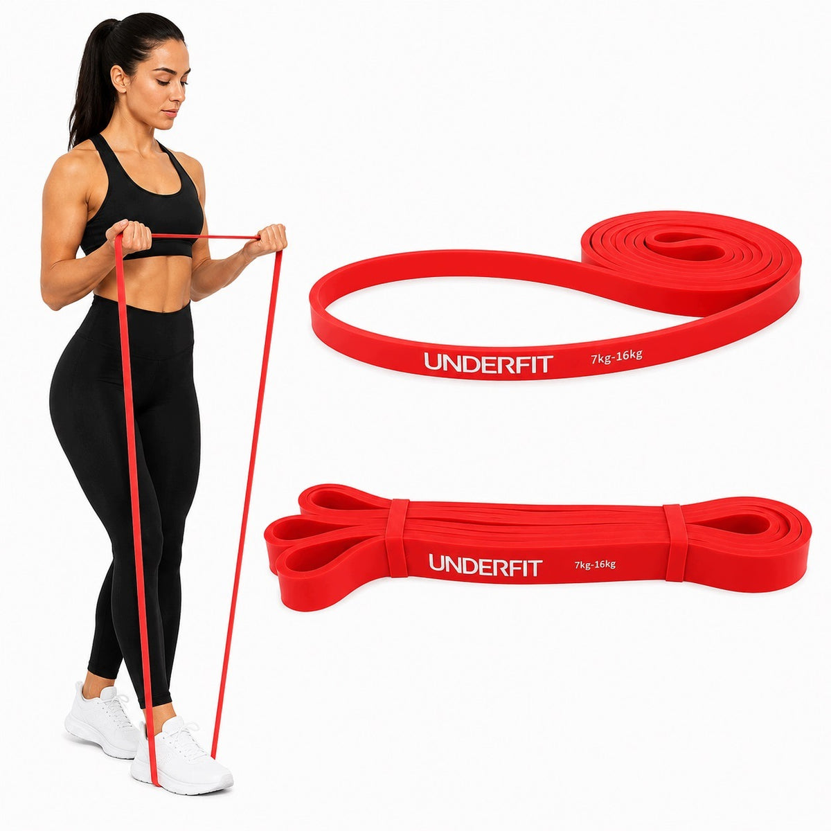 Pull-up rubber UNDERFIT Power Band Red 7-16 kg