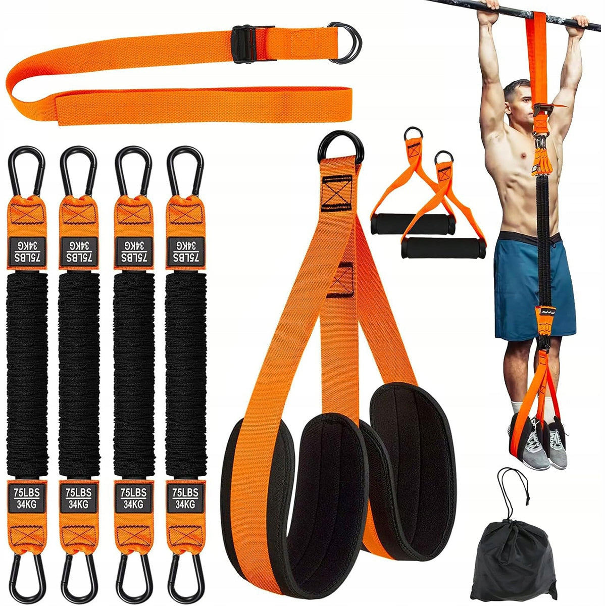 Pull-up straps on bar crossfit adjustable training belts75-300LBS Brand no brand