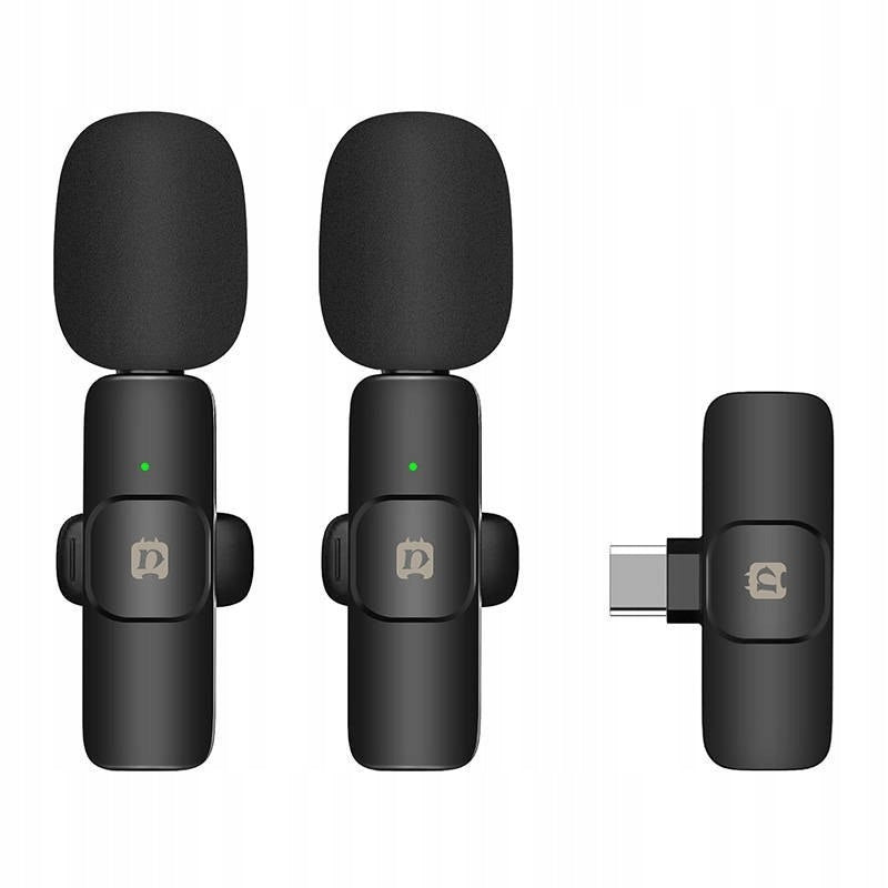 Puluz 2x Wireless Tie Microphone Multidirectional Lavalier USB 20m